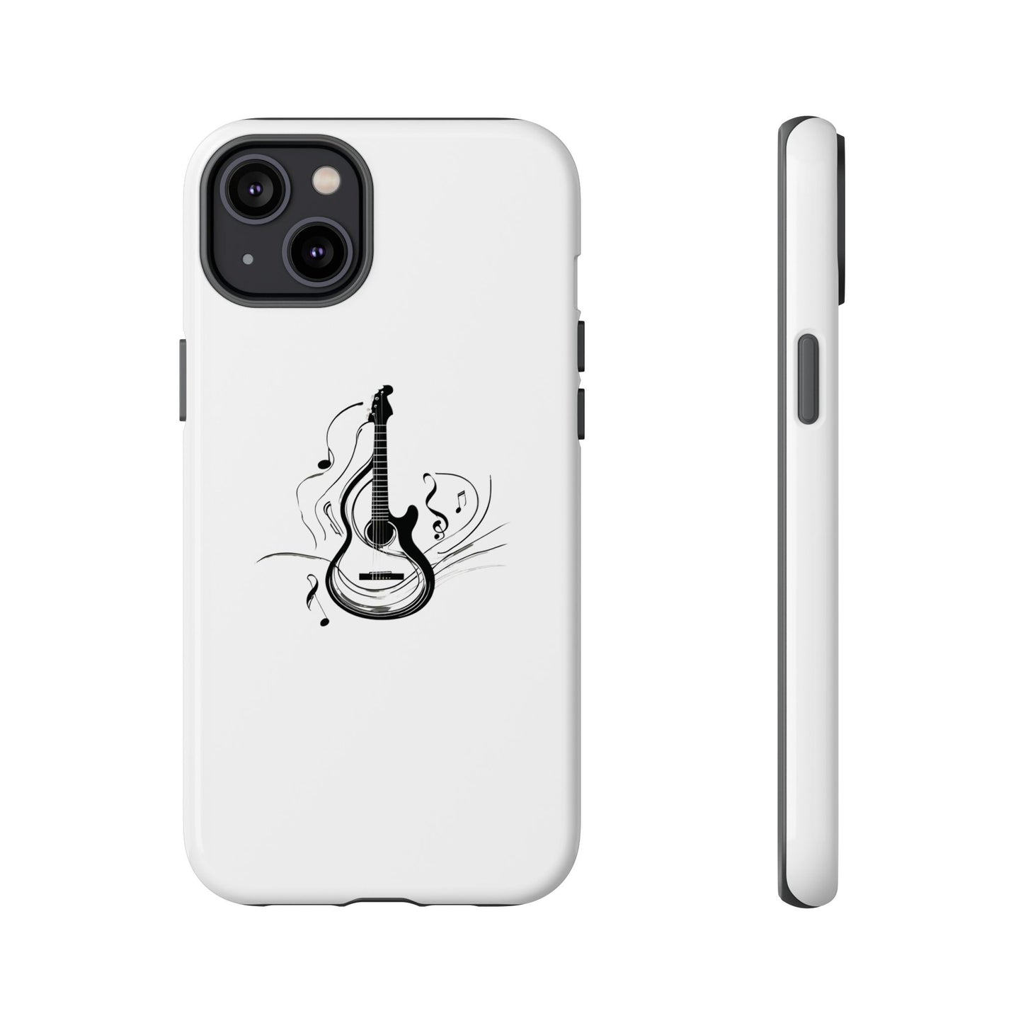 Tough Cases: Stylish Guitar Phone Case with Musical Notes