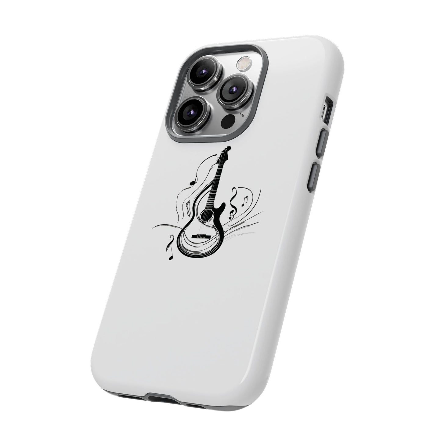 Tough Cases: Stylish Guitar Phone Case with Musical Notes