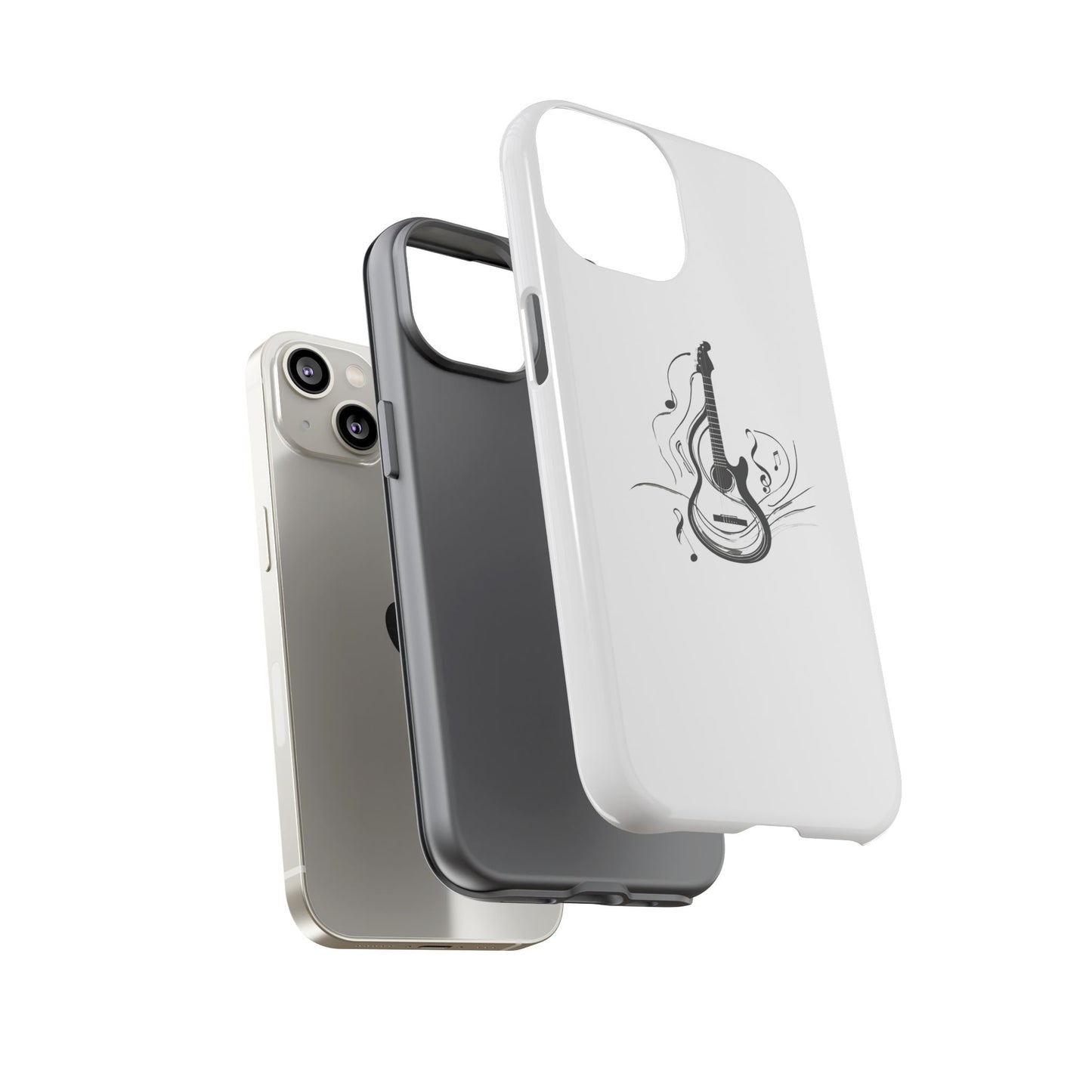 Tough Cases: Stylish Guitar Phone Case with Musical Notes