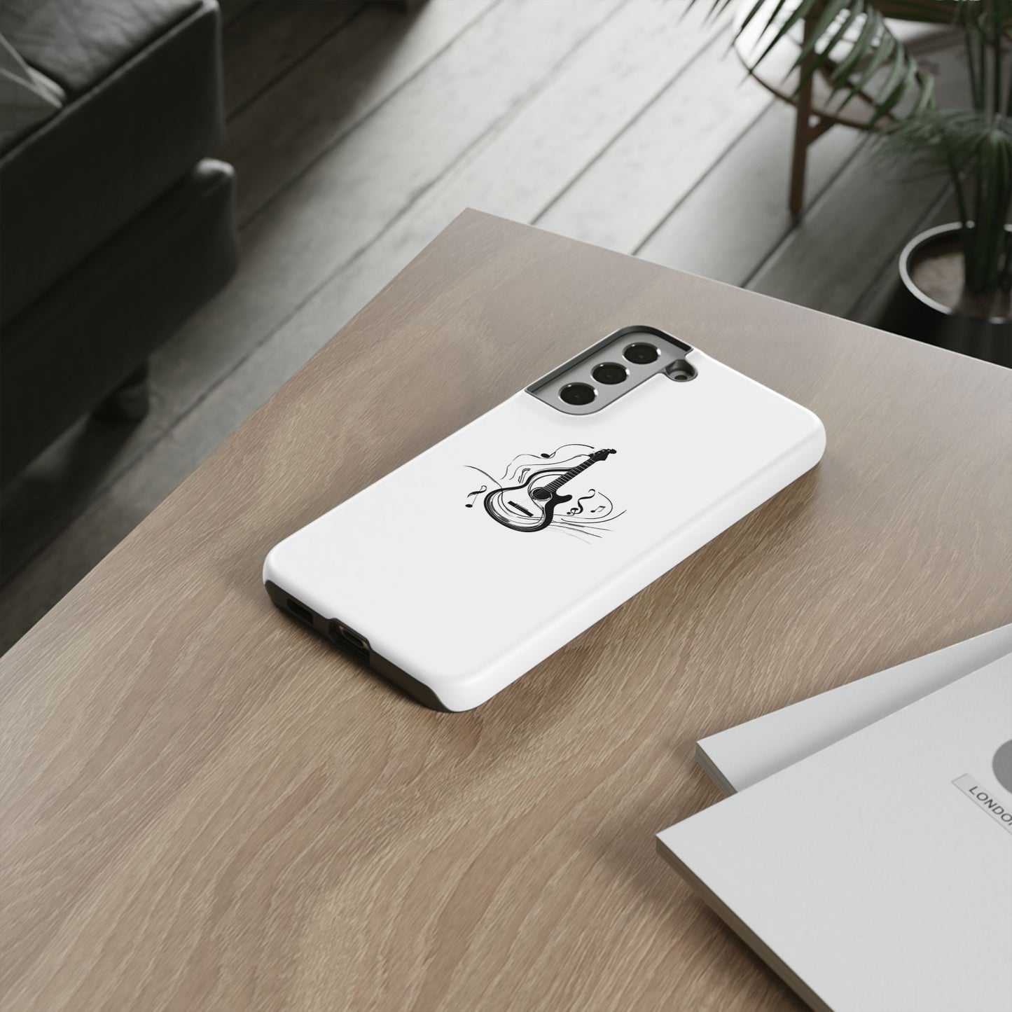 Tough Cases: Stylish Guitar Phone Case with Musical Notes