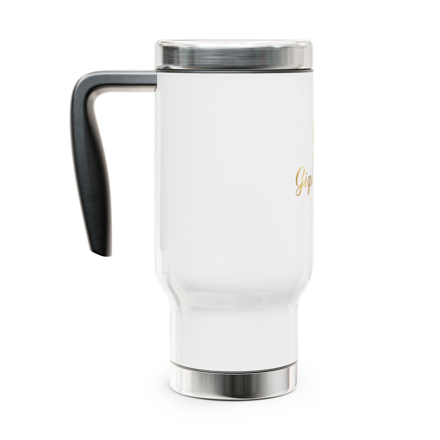 Personalized Stainless Steel Travel Mug with Handle - Gigi Joyce - 14oz