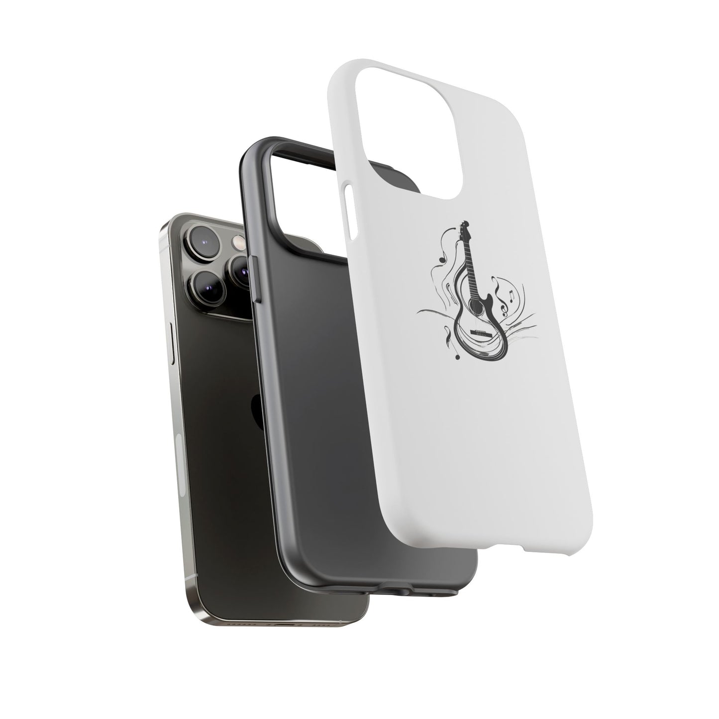 Tough Cases: Stylish Guitar Phone Case with Musical Notes