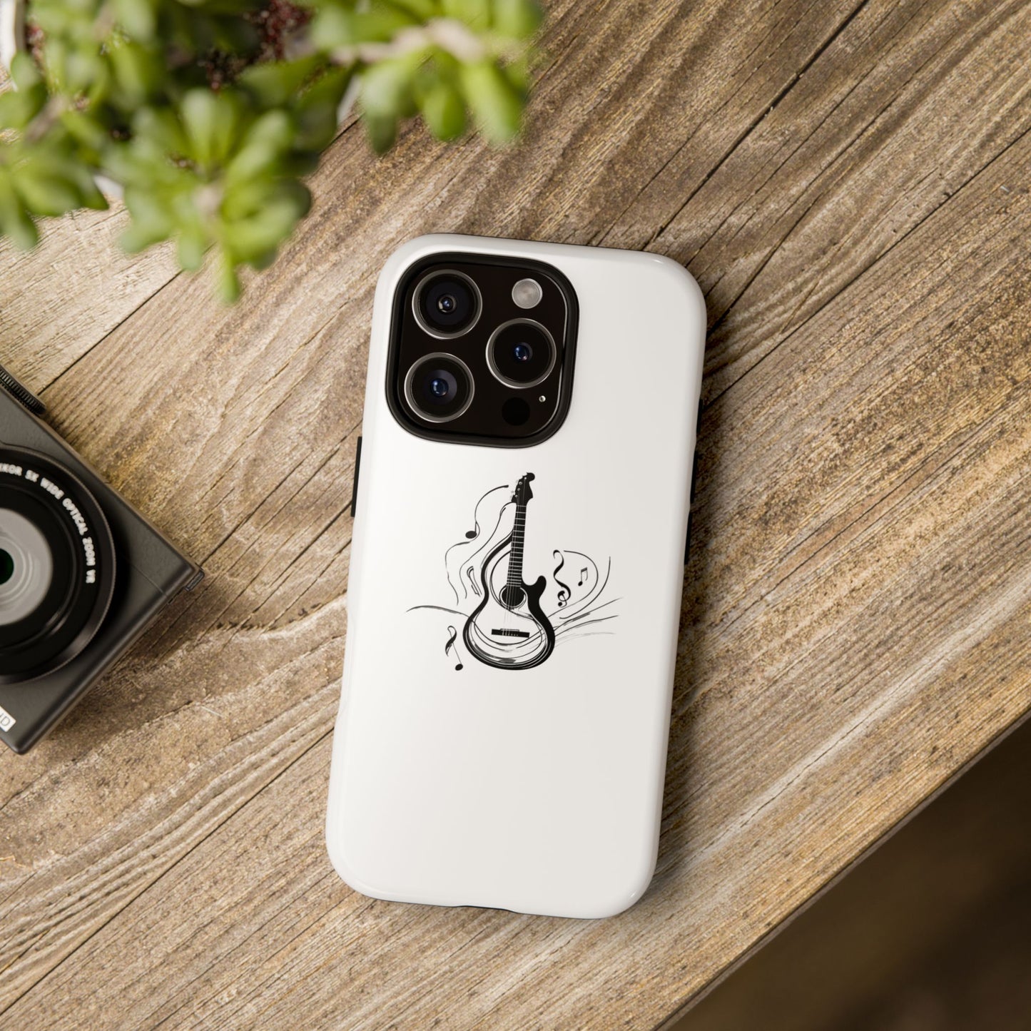 Tough Cases: Stylish Guitar Phone Case with Musical Notes