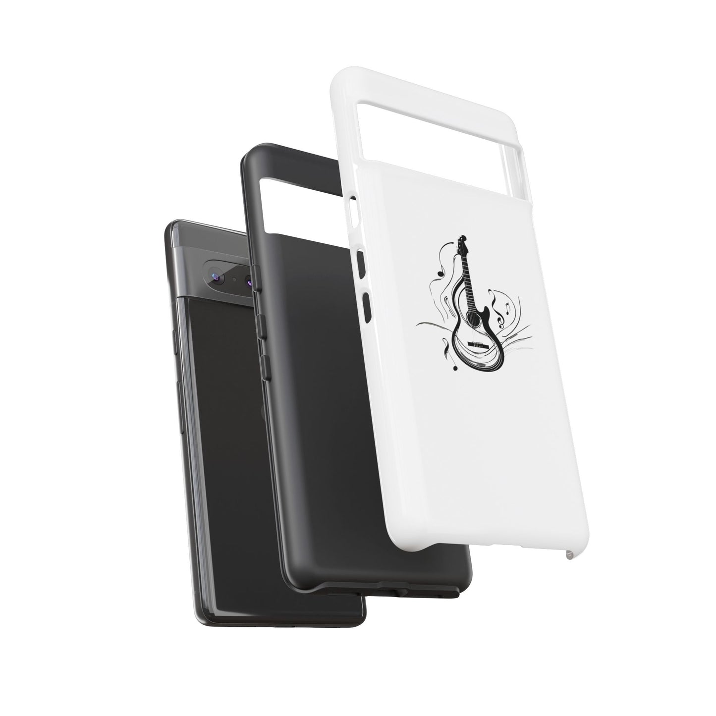 Tough Cases: Stylish Guitar Phone Case with Musical Notes