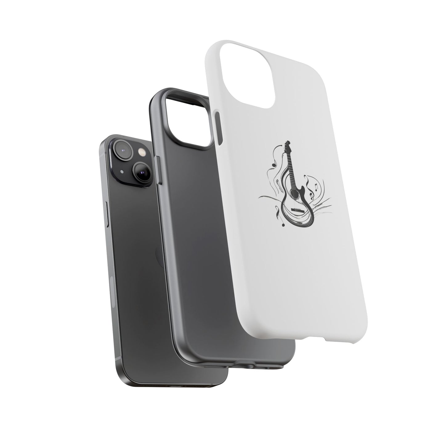 Tough Cases: Stylish Guitar Phone Case with Musical Notes