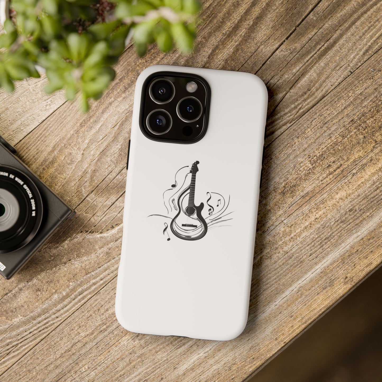 Tough Cases: Stylish Guitar Phone Case with Musical Notes