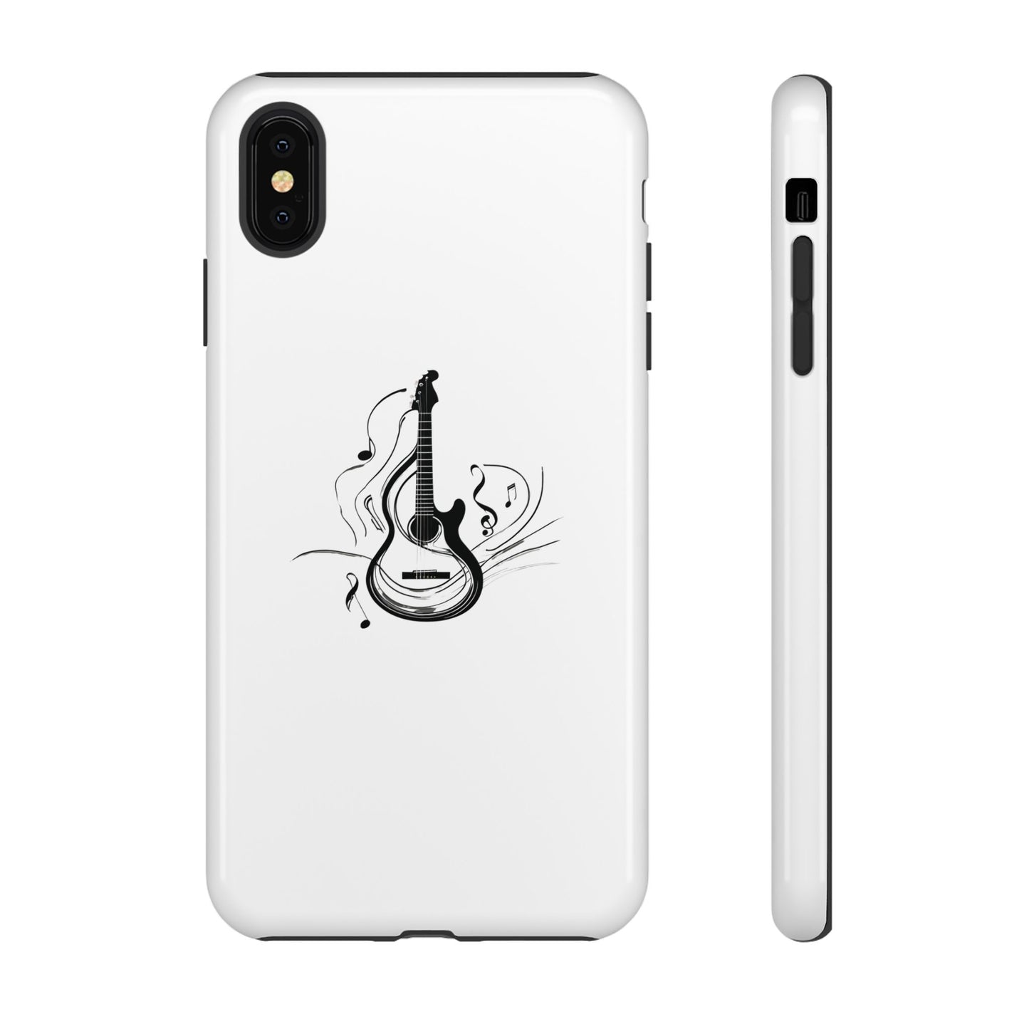 Tough Cases: Stylish Guitar Phone Case with Musical Notes