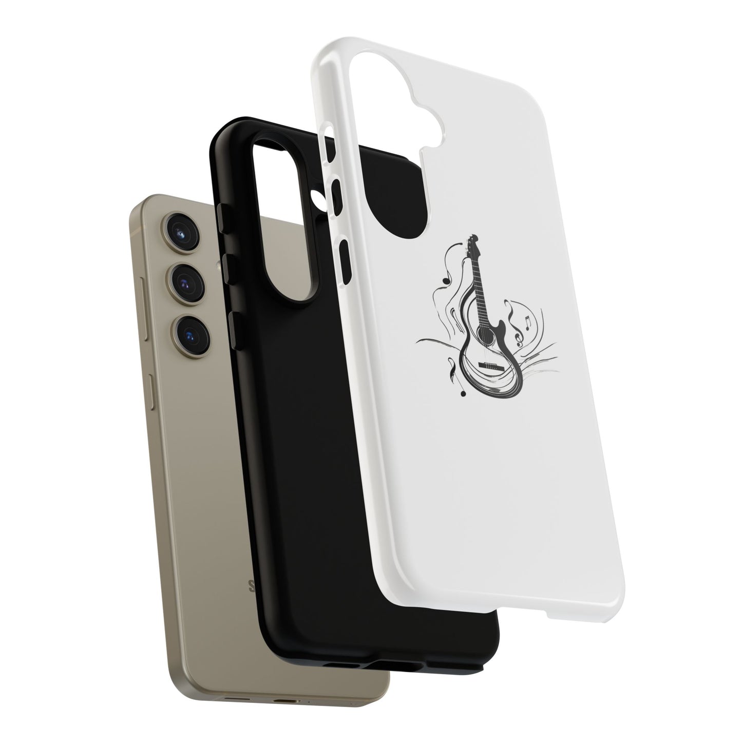 Tough Cases: Stylish Guitar Phone Case with Musical Notes