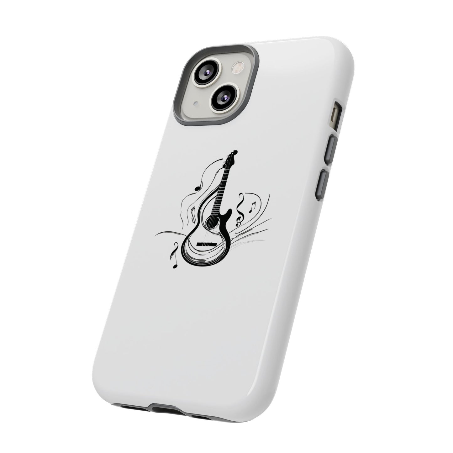 Tough Cases: Stylish Guitar Phone Case with Musical Notes