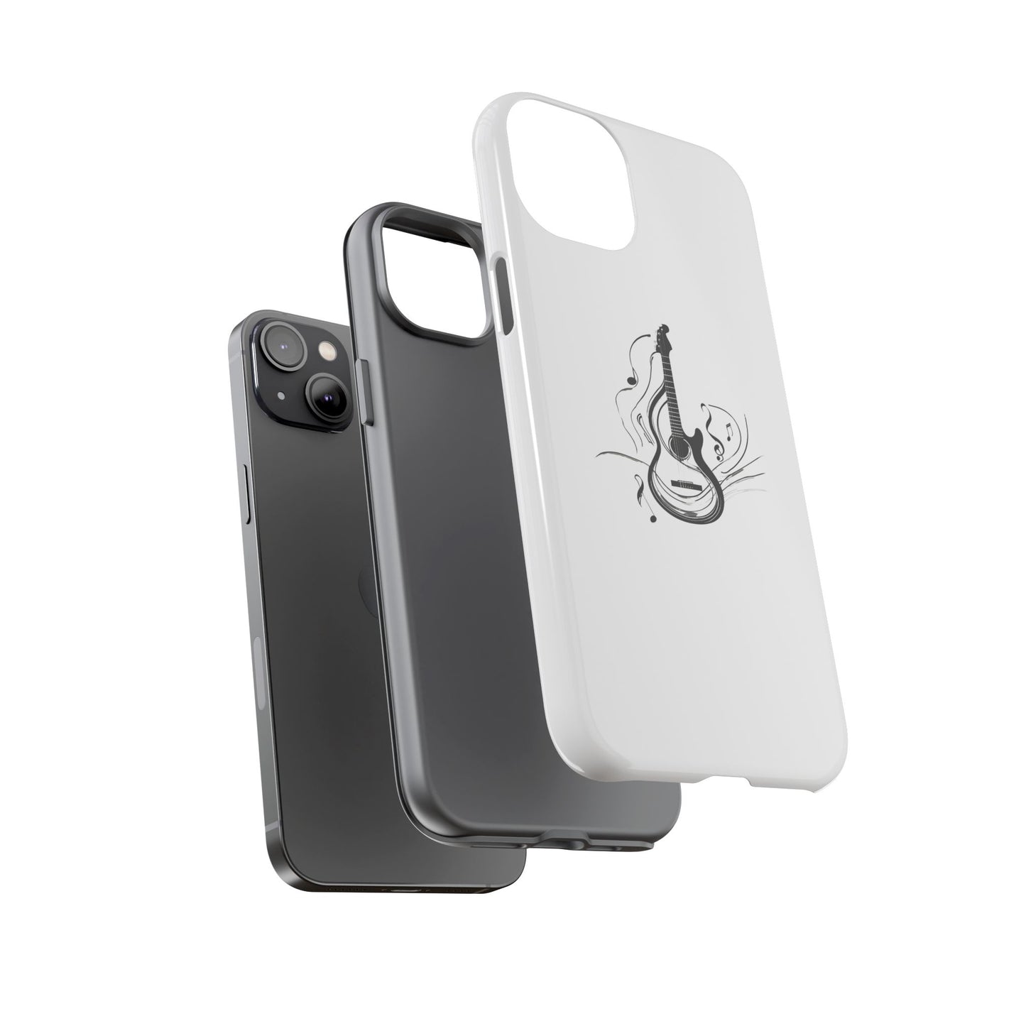 Tough Cases: Stylish Guitar Phone Case with Musical Notes