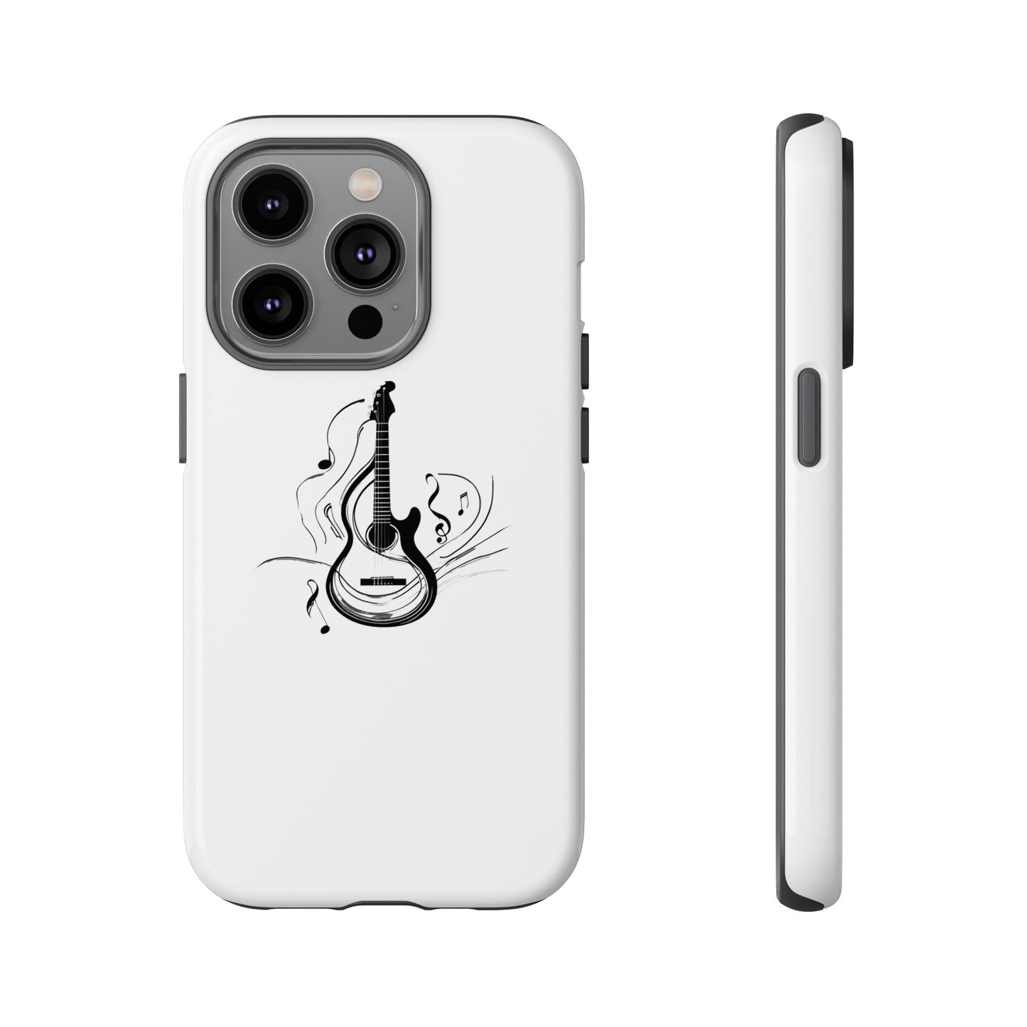 Tough Cases: Stylish Guitar Phone Case with Musical Notes