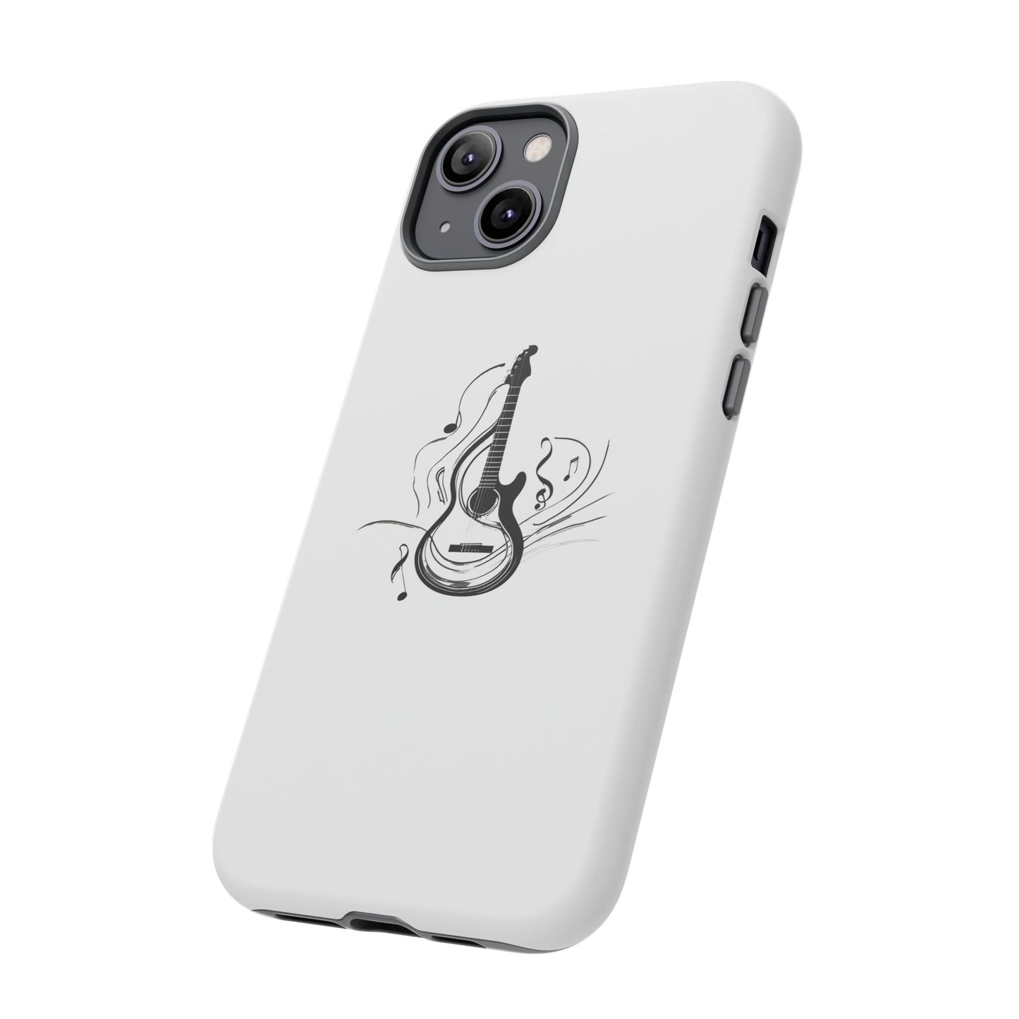 Tough Cases: Stylish Guitar Phone Case with Musical Notes