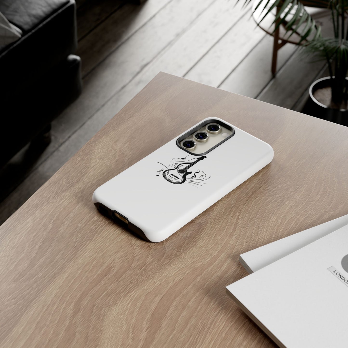 Tough Cases: Stylish Guitar Phone Case with Musical Notes