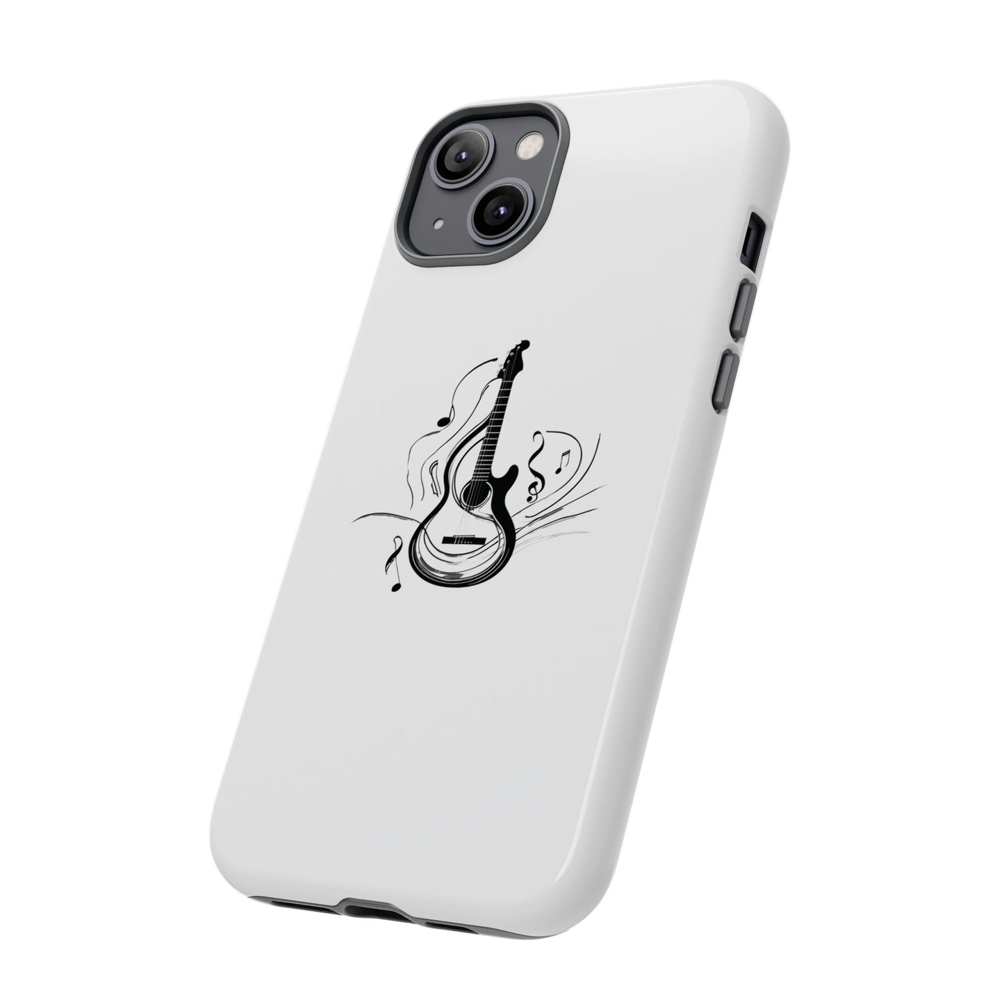 Tough Cases: Stylish Guitar Phone Case with Musical Notes