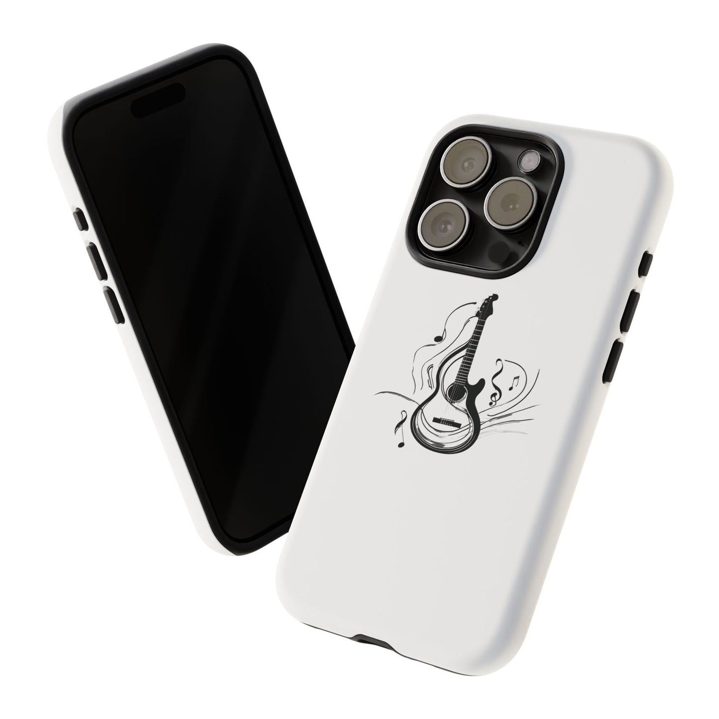 Tough Cases: Stylish Guitar Phone Case with Musical Notes