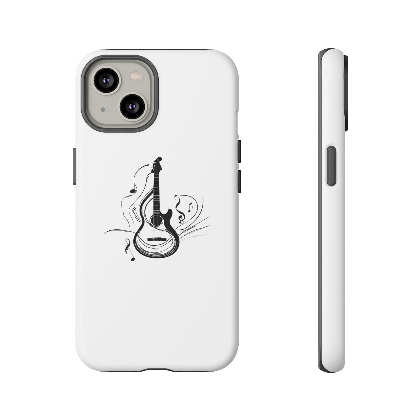 Tough Cases: Stylish Guitar Phone Case with Musical Notes