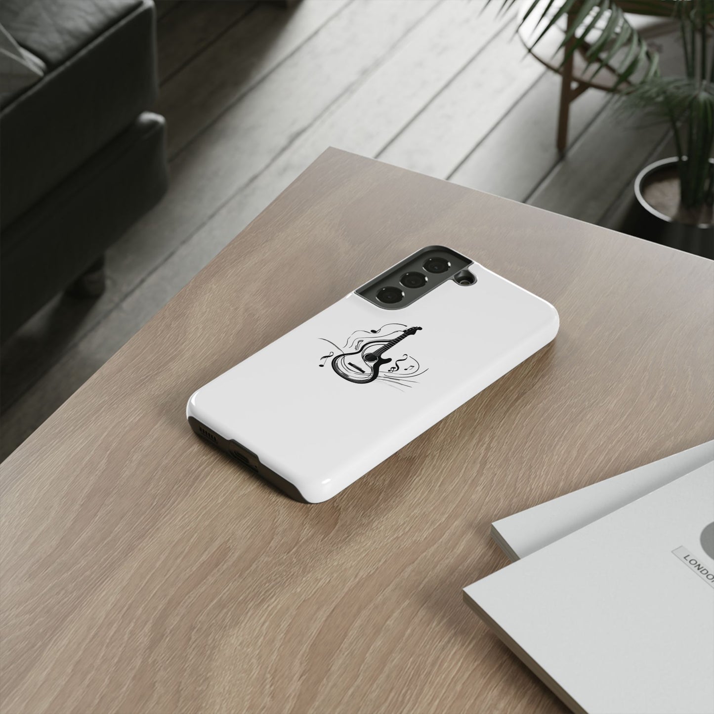 Tough Cases: Stylish Guitar Phone Case with Musical Notes