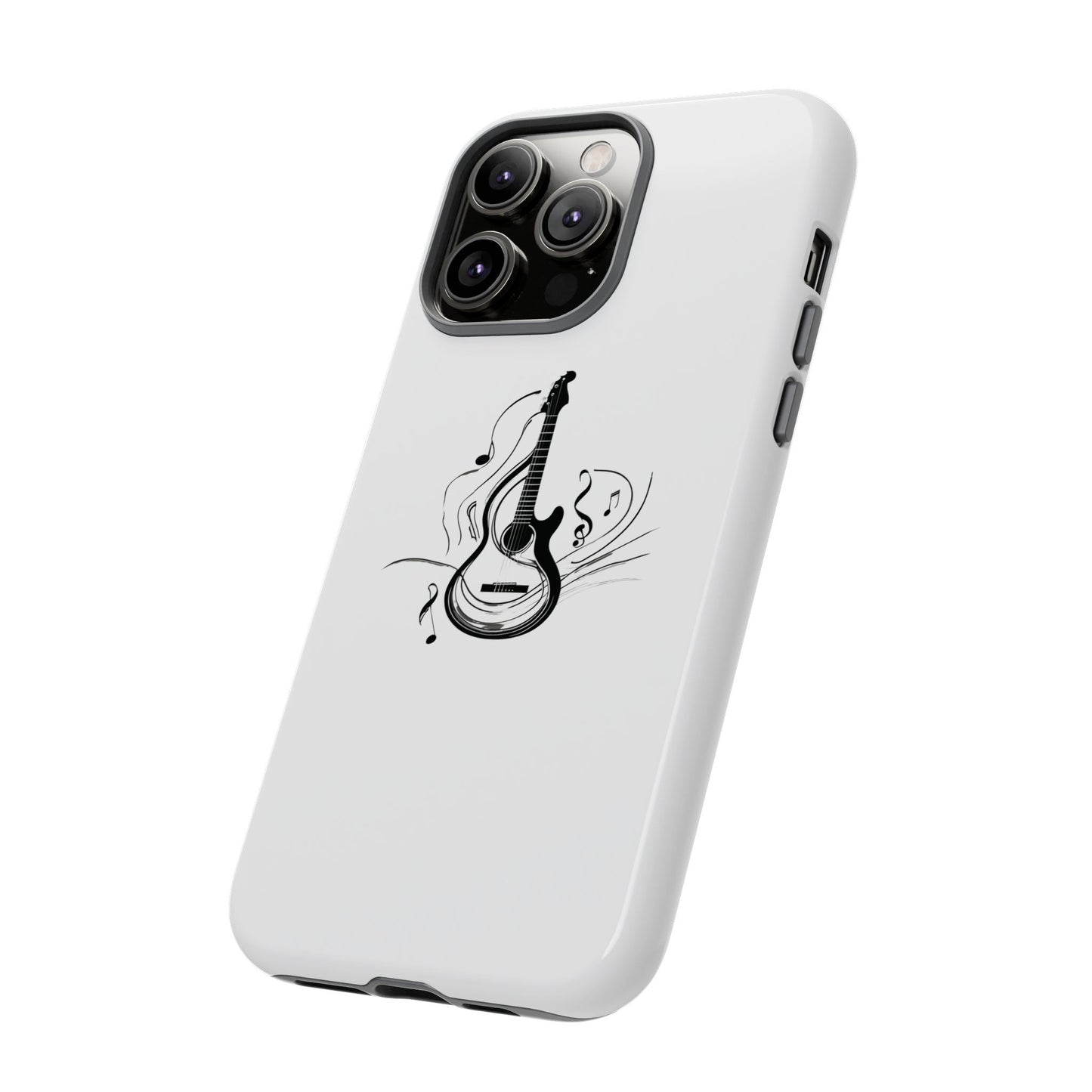 Tough Cases: Stylish Guitar Phone Case with Musical Notes