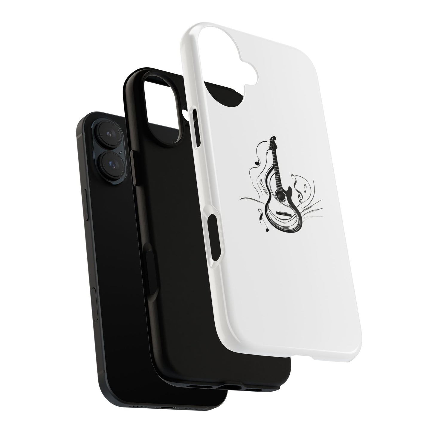 Tough Cases: Stylish Guitar Phone Case with Musical Notes