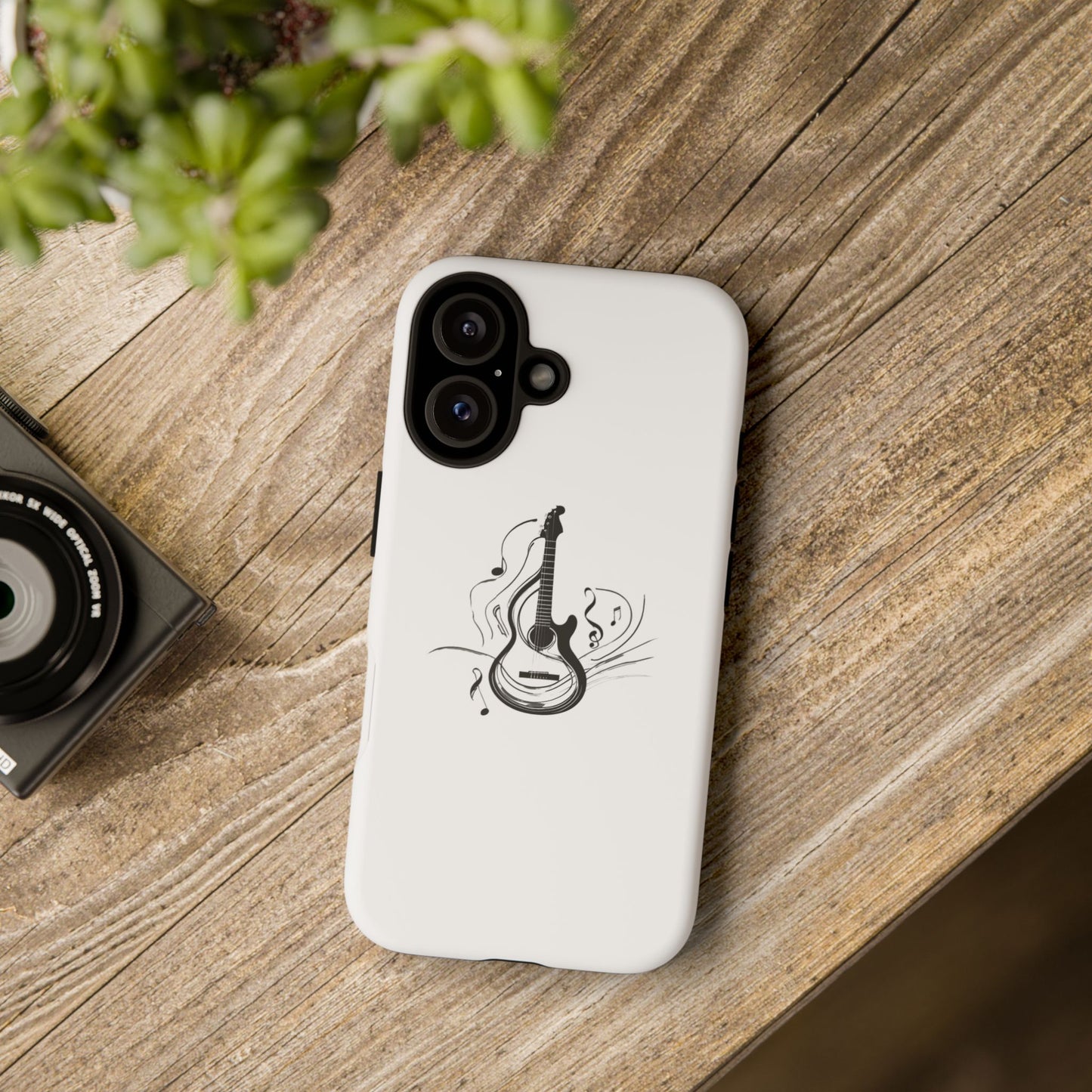 Tough Cases: Stylish Guitar Phone Case with Musical Notes