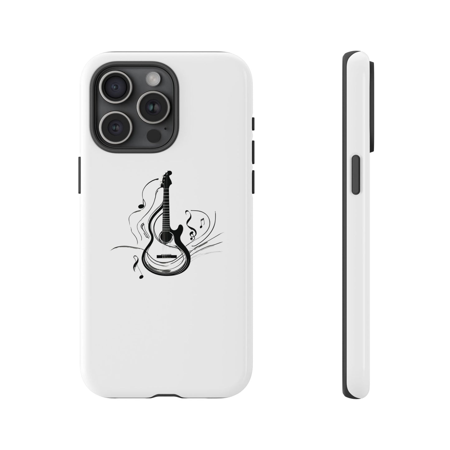 Tough Cases: Stylish Guitar Phone Case with Musical Notes