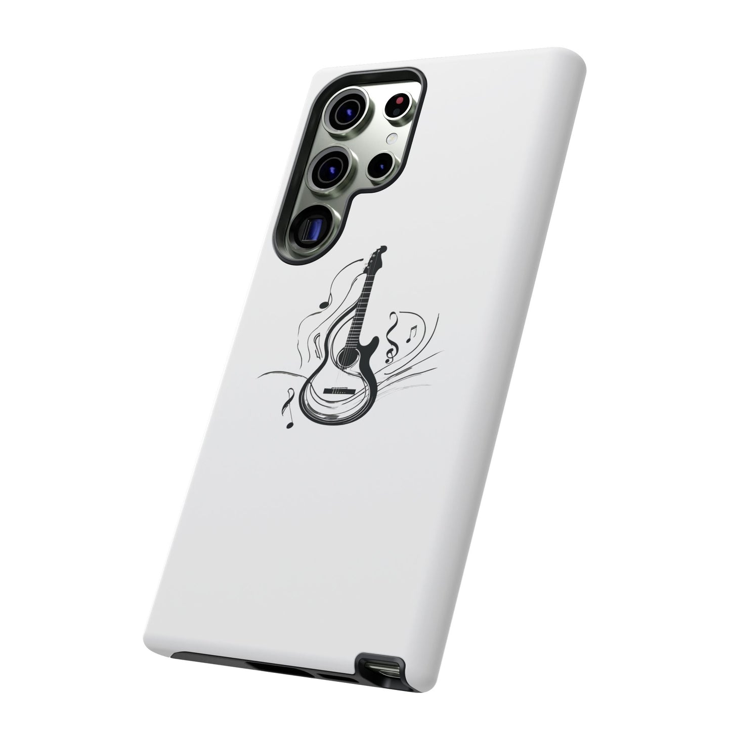 Tough Cases: Stylish Guitar Phone Case with Musical Notes