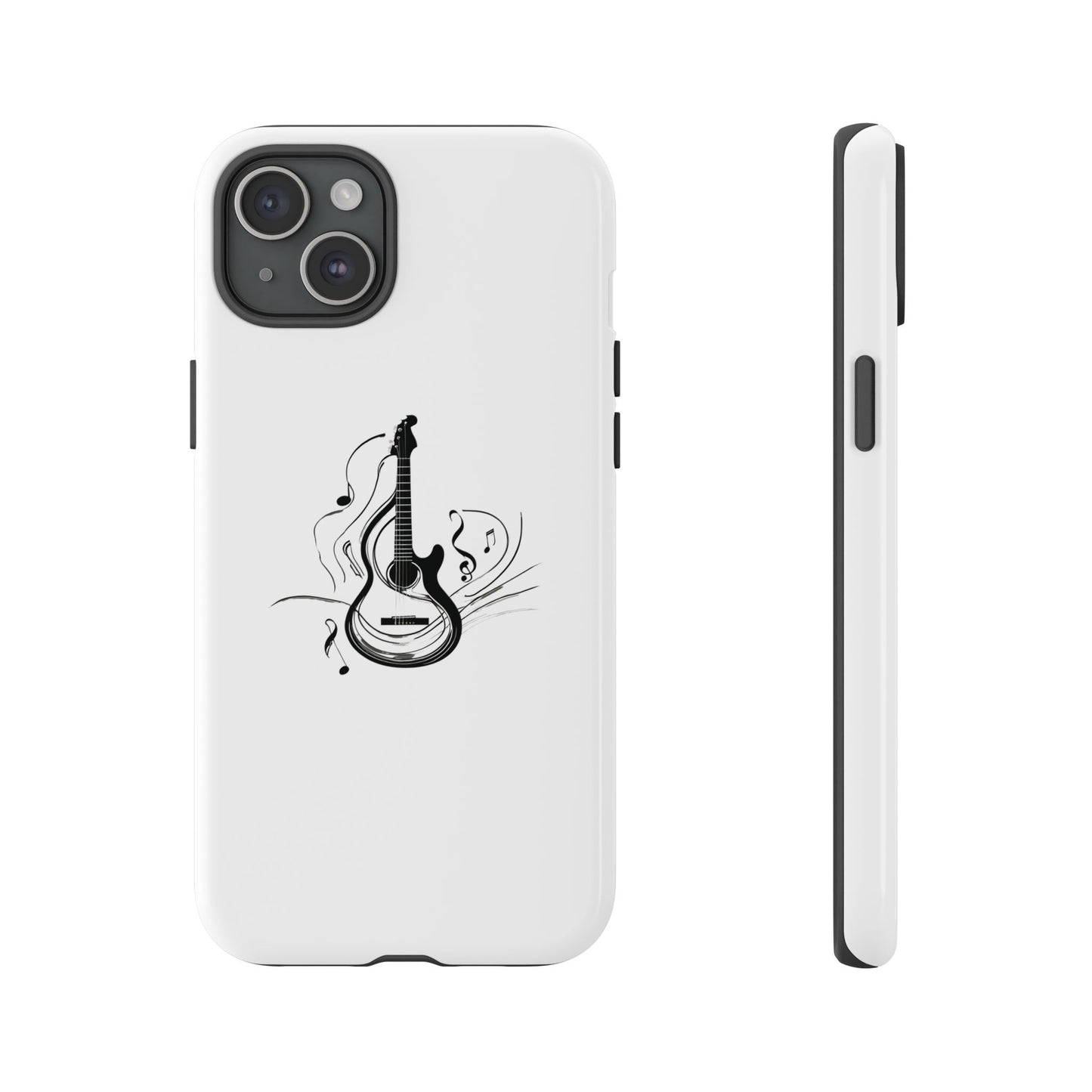 Tough Cases: Stylish Guitar Phone Case with Musical Notes