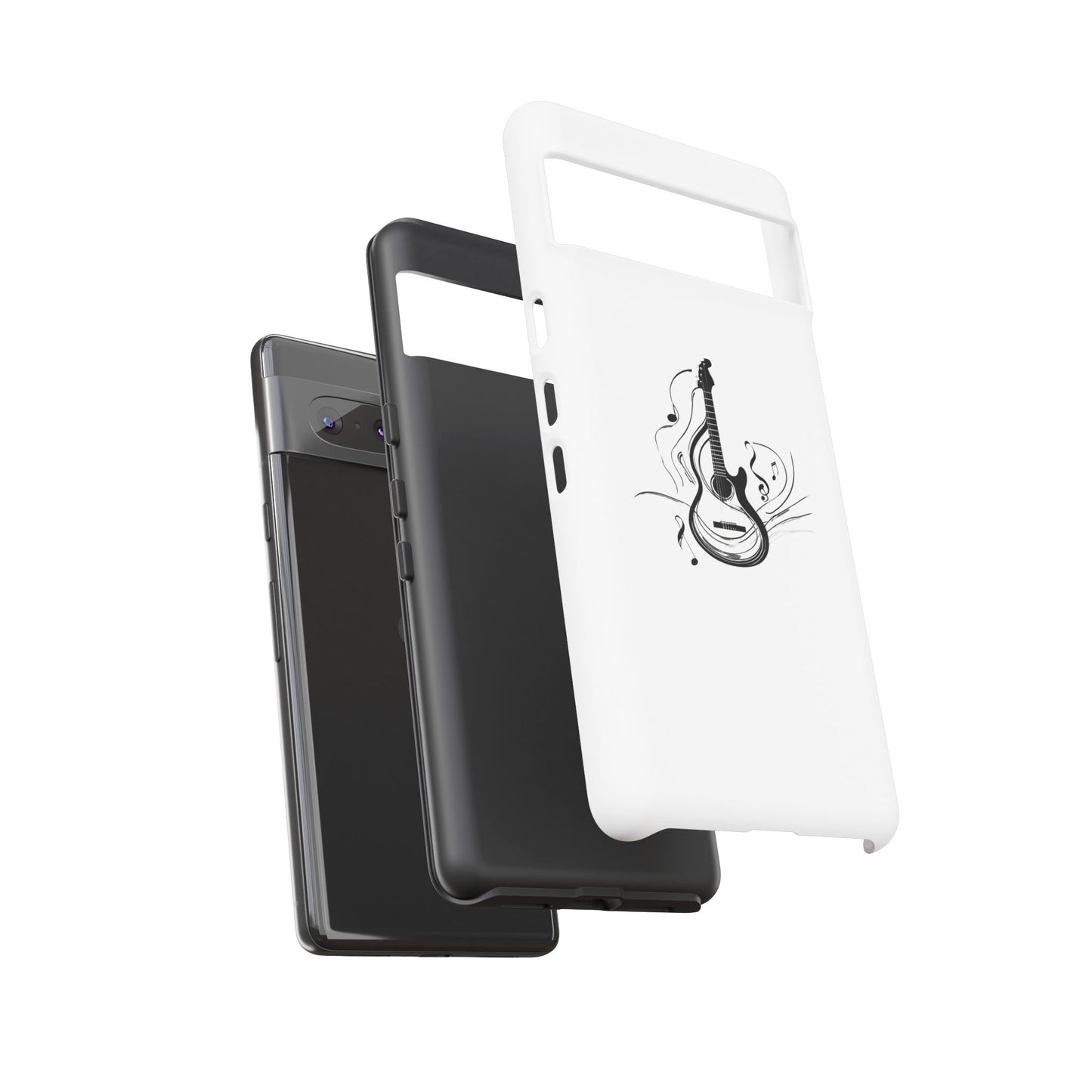 Tough Cases: Stylish Guitar Phone Case with Musical Notes