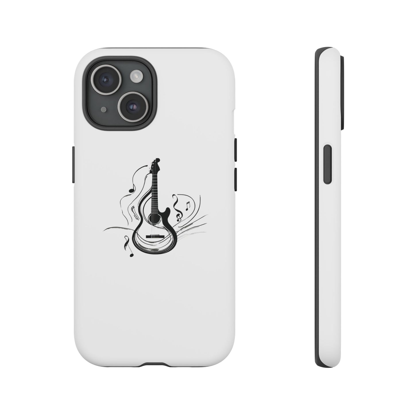 Tough Cases: Stylish Guitar Phone Case with Musical Notes