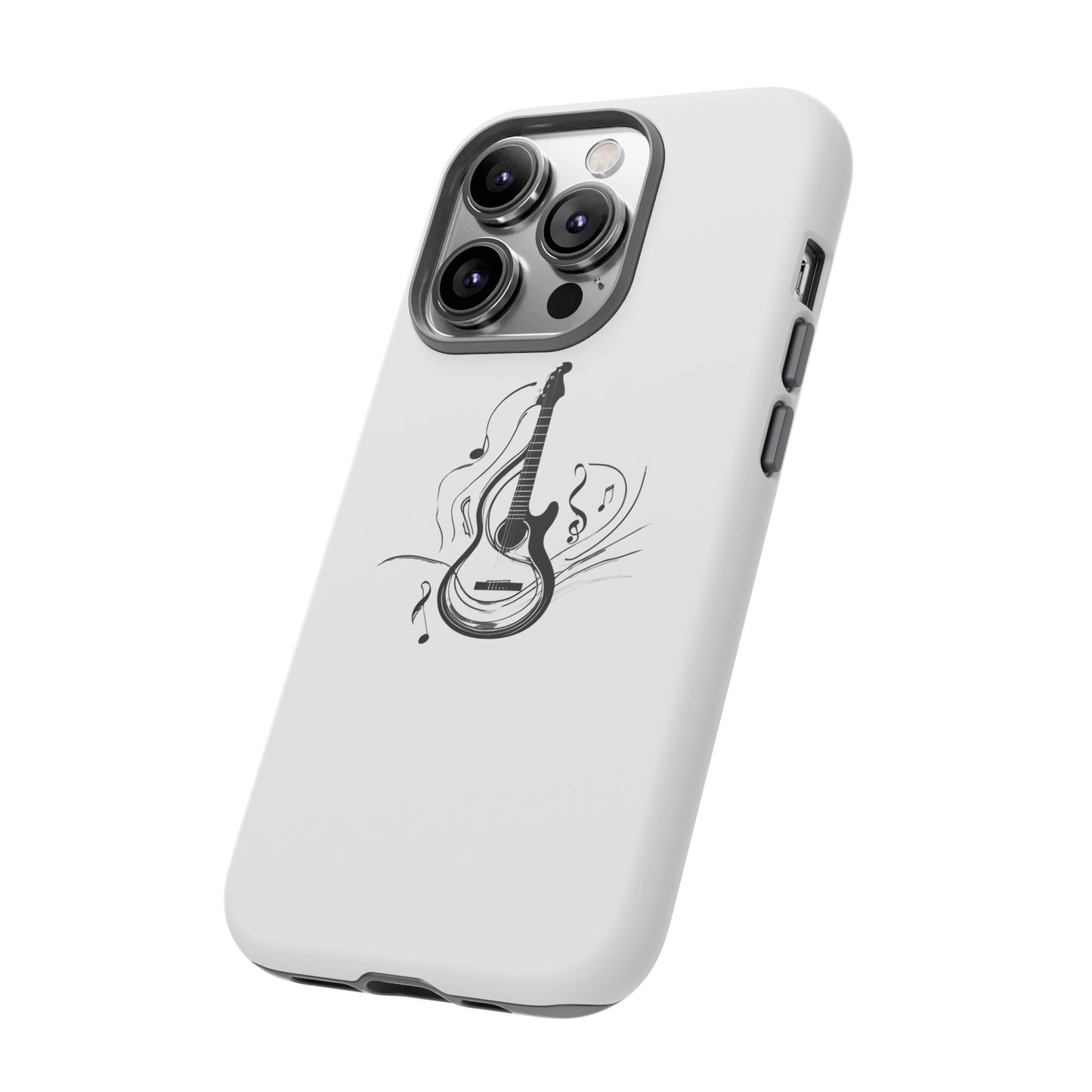 Tough Cases: Stylish Guitar Phone Case with Musical Notes