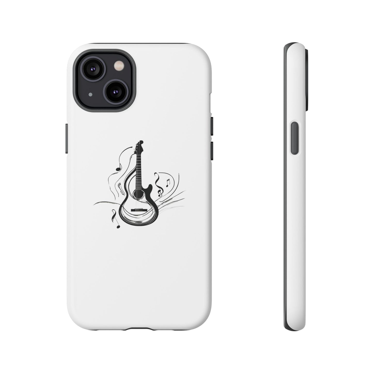 Tough Cases: Stylish Guitar Phone Case with Musical Notes