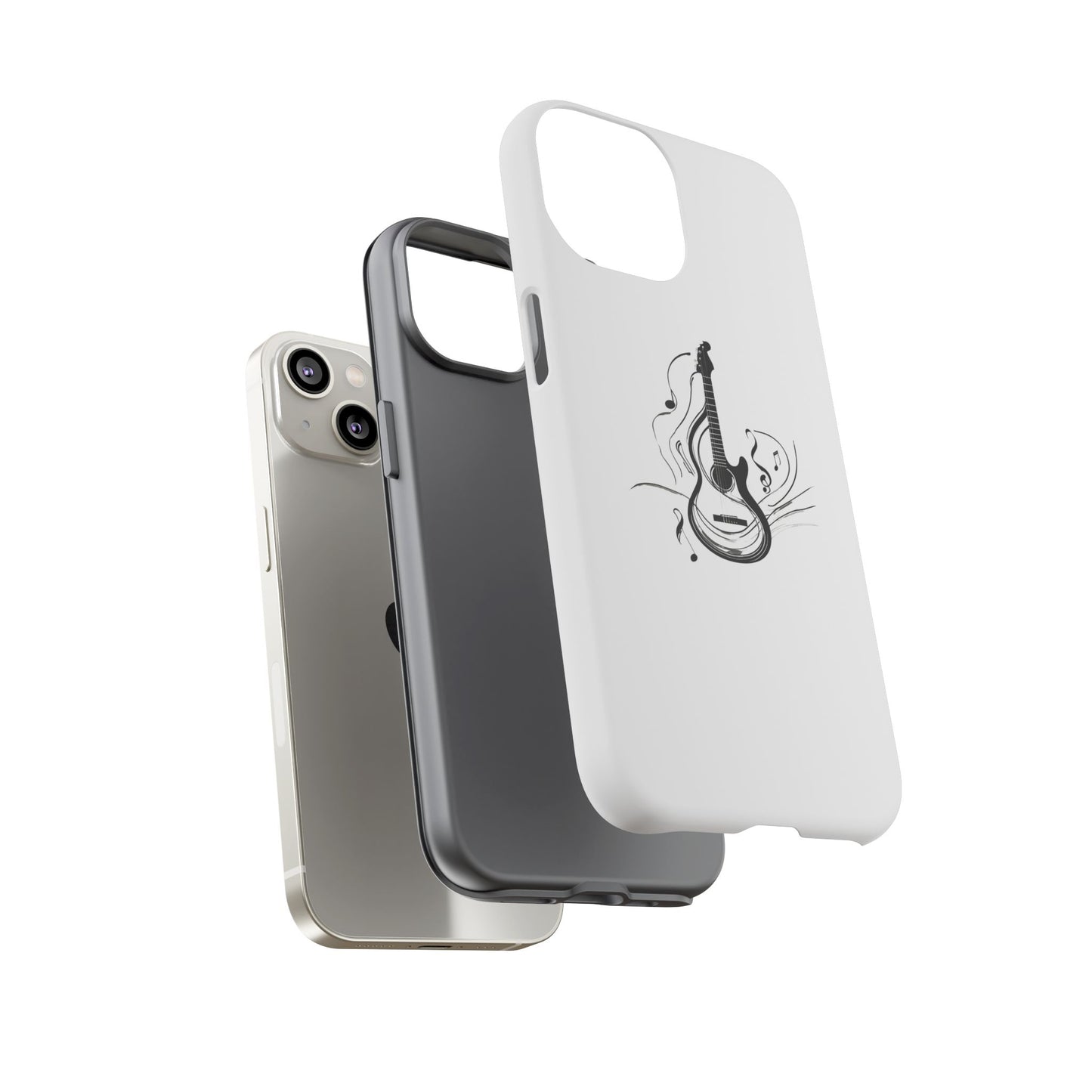 Tough Cases: Stylish Guitar Phone Case with Musical Notes