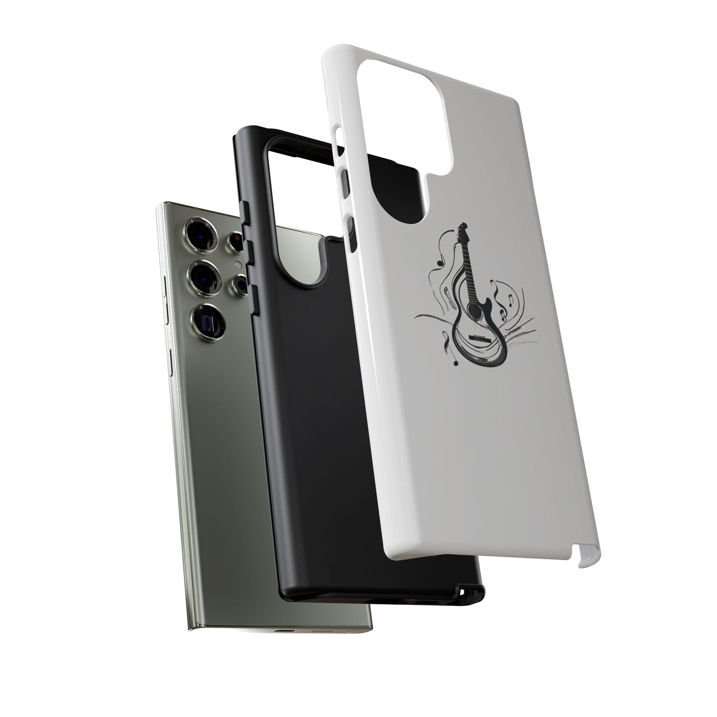 Tough Cases: Stylish Guitar Phone Case with Musical Notes