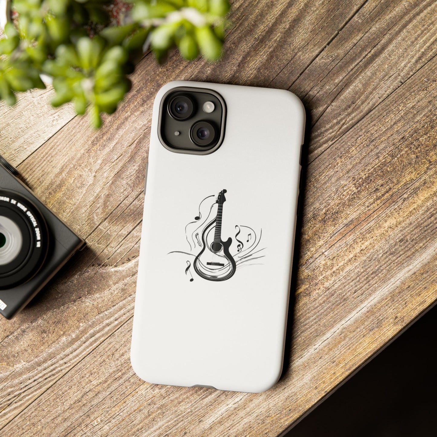 Tough Cases: Stylish Guitar Phone Case with Musical Notes