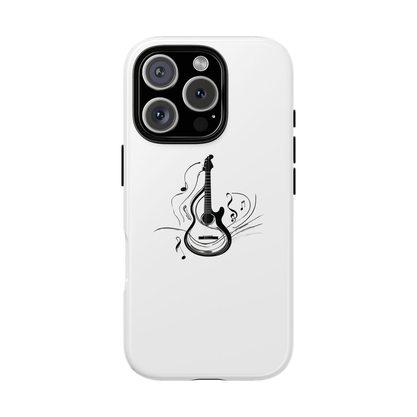 Tough Cases: Stylish Guitar Phone Case with Musical Notes