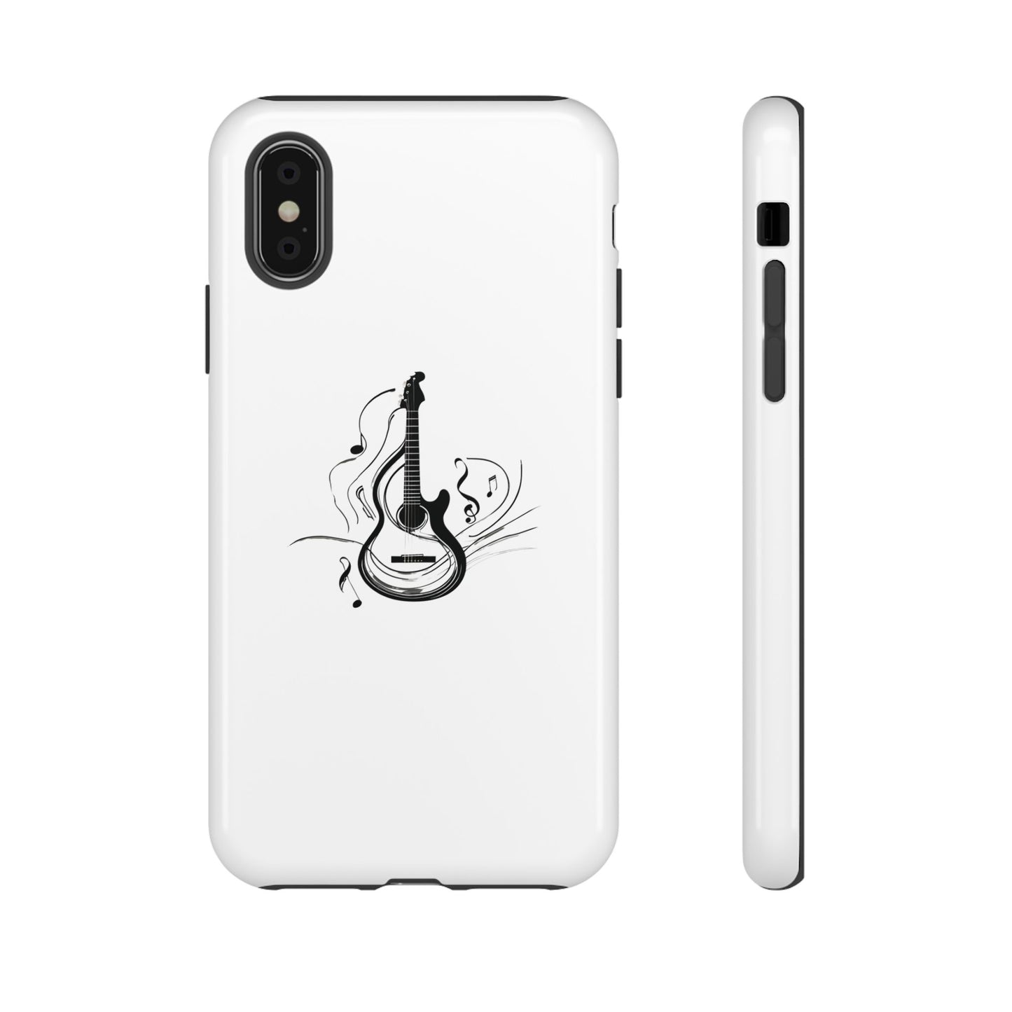 Tough Cases: Stylish Guitar Phone Case with Musical Notes