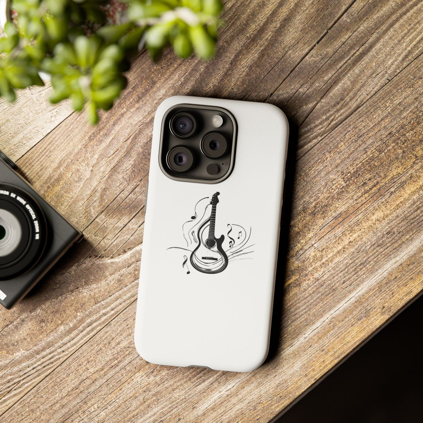 Tough Cases: Stylish Guitar Phone Case with Musical Notes