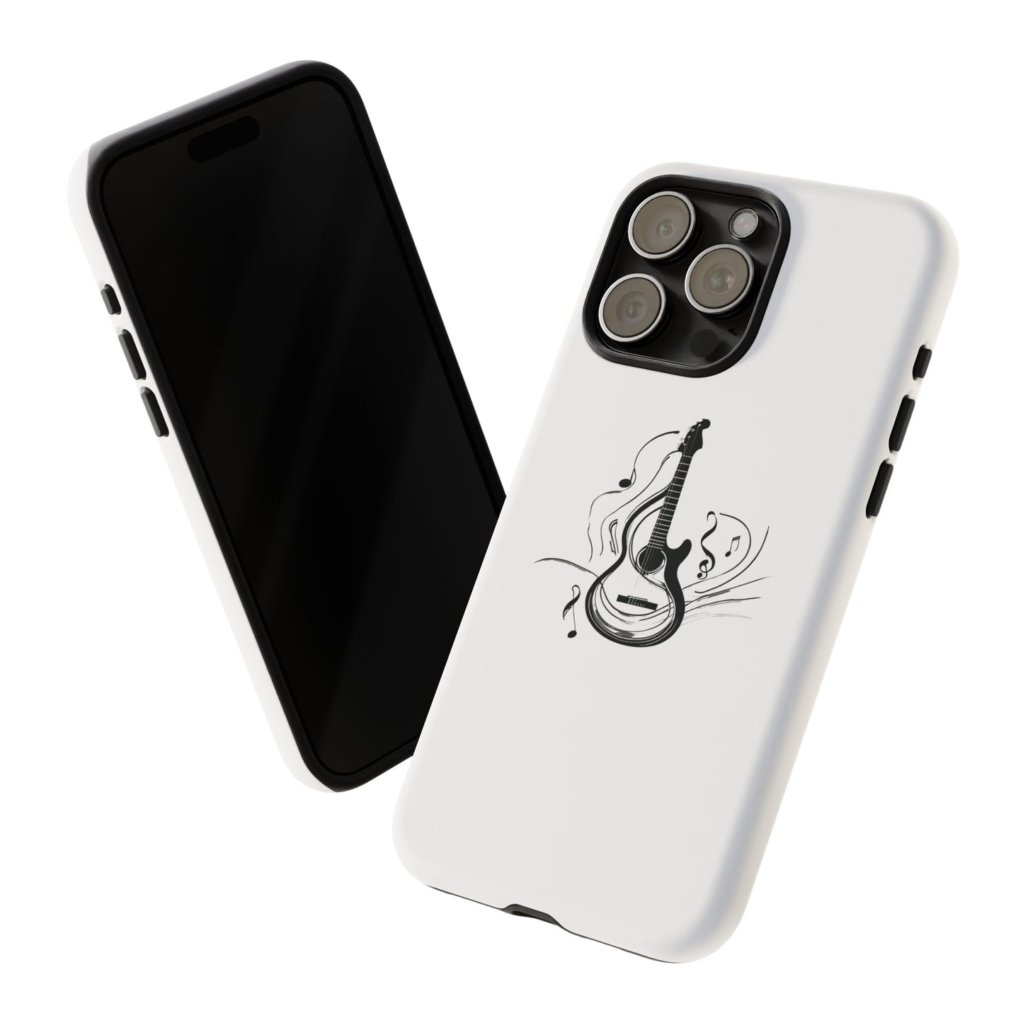 Tough Cases: Stylish Guitar Phone Case with Musical Notes