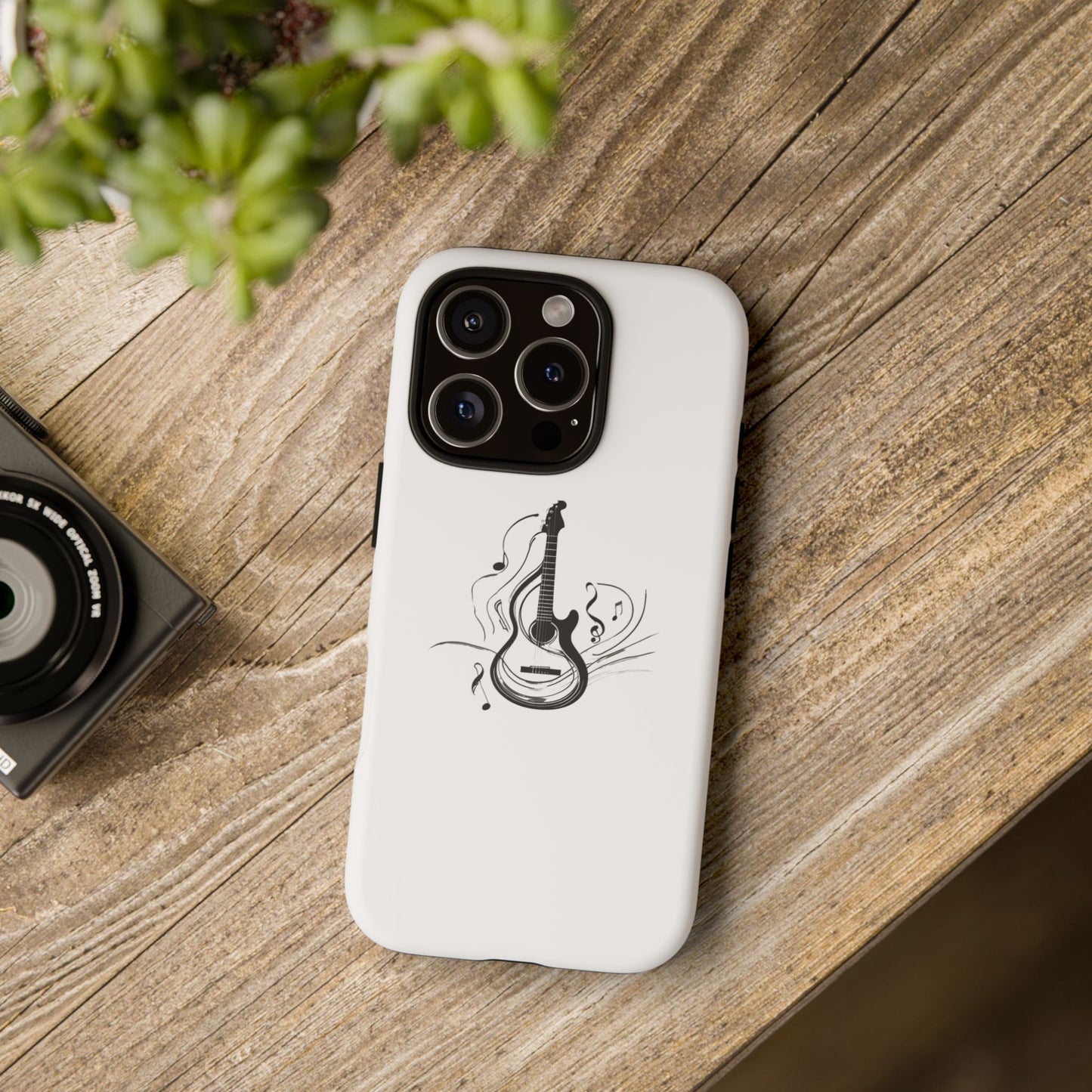 Tough Cases: Stylish Guitar Phone Case with Musical Notes