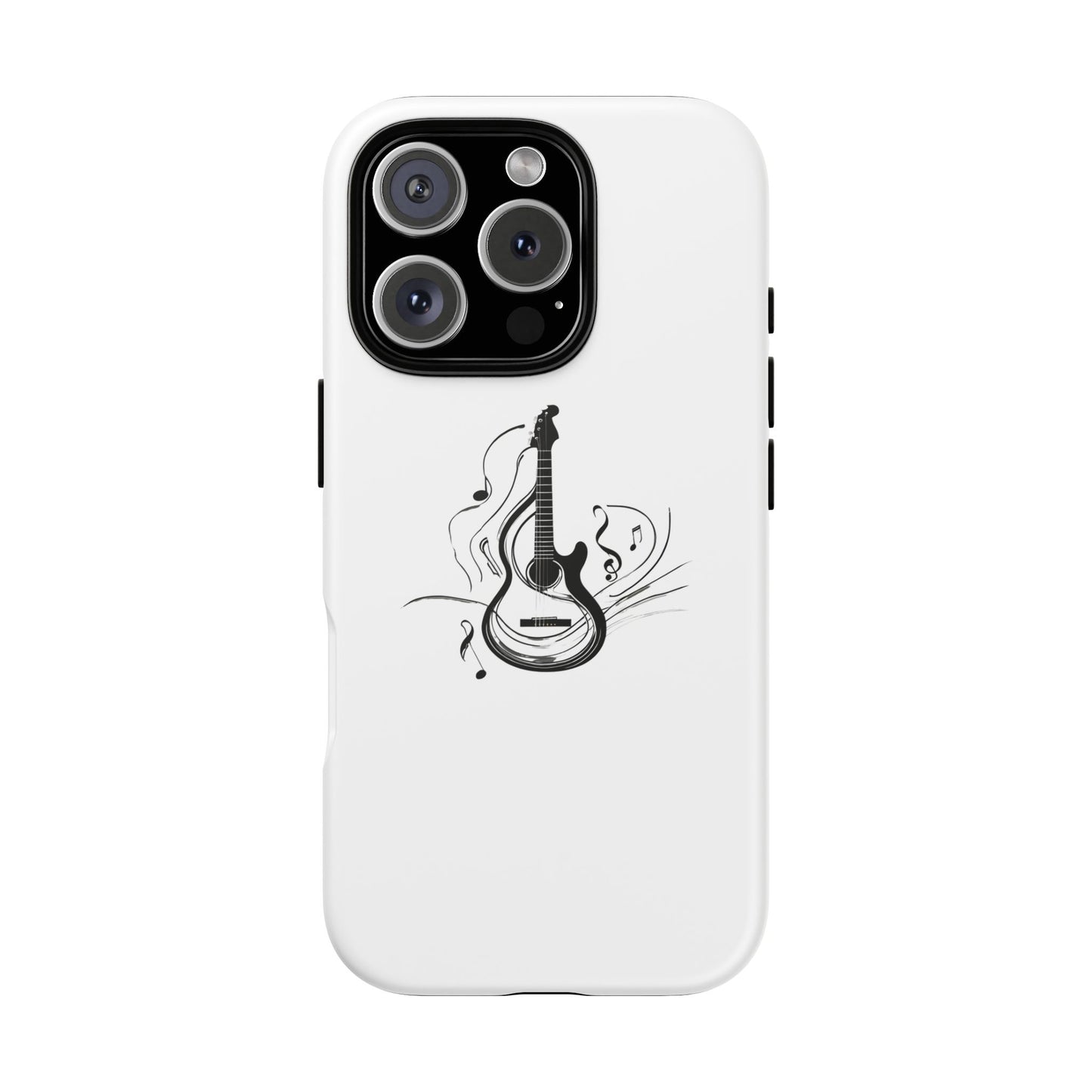 Tough Cases: Stylish Guitar Phone Case with Musical Notes