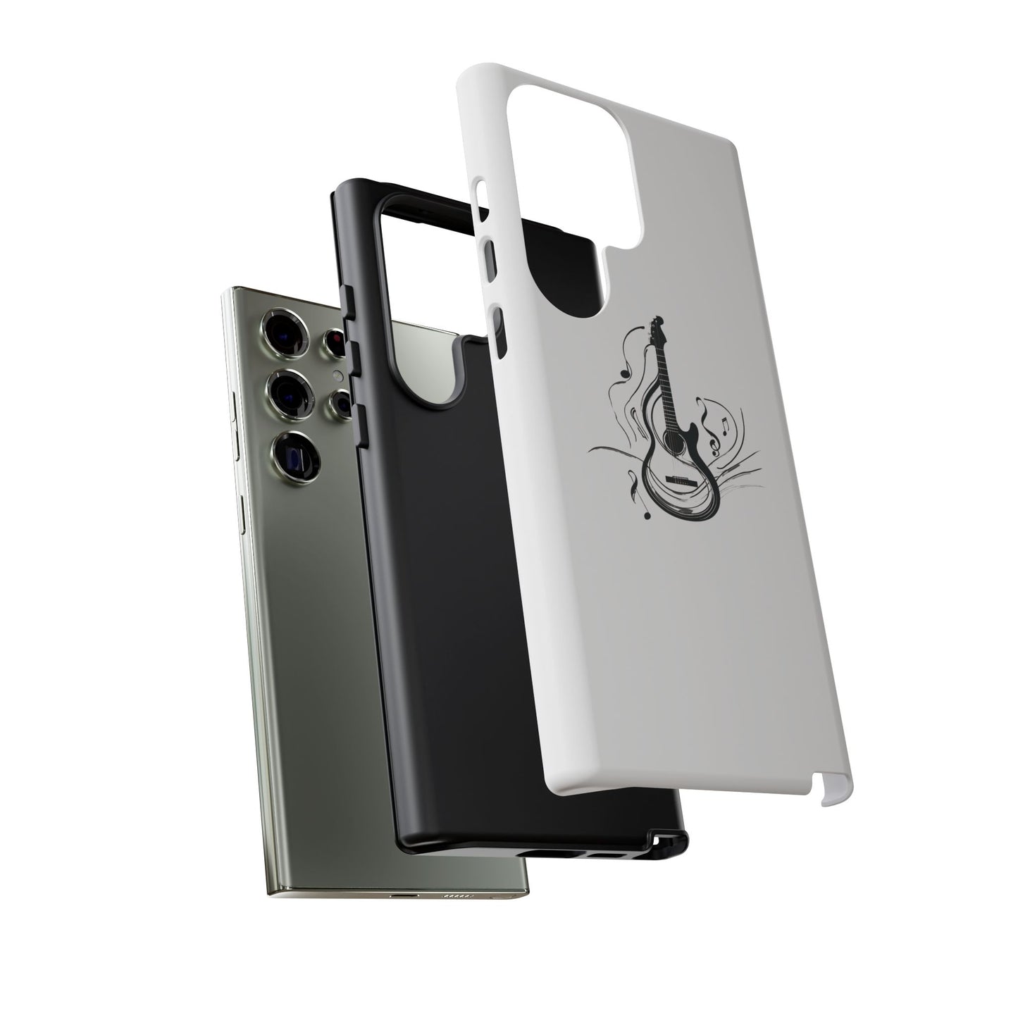 Tough Cases: Stylish Guitar Phone Case with Musical Notes