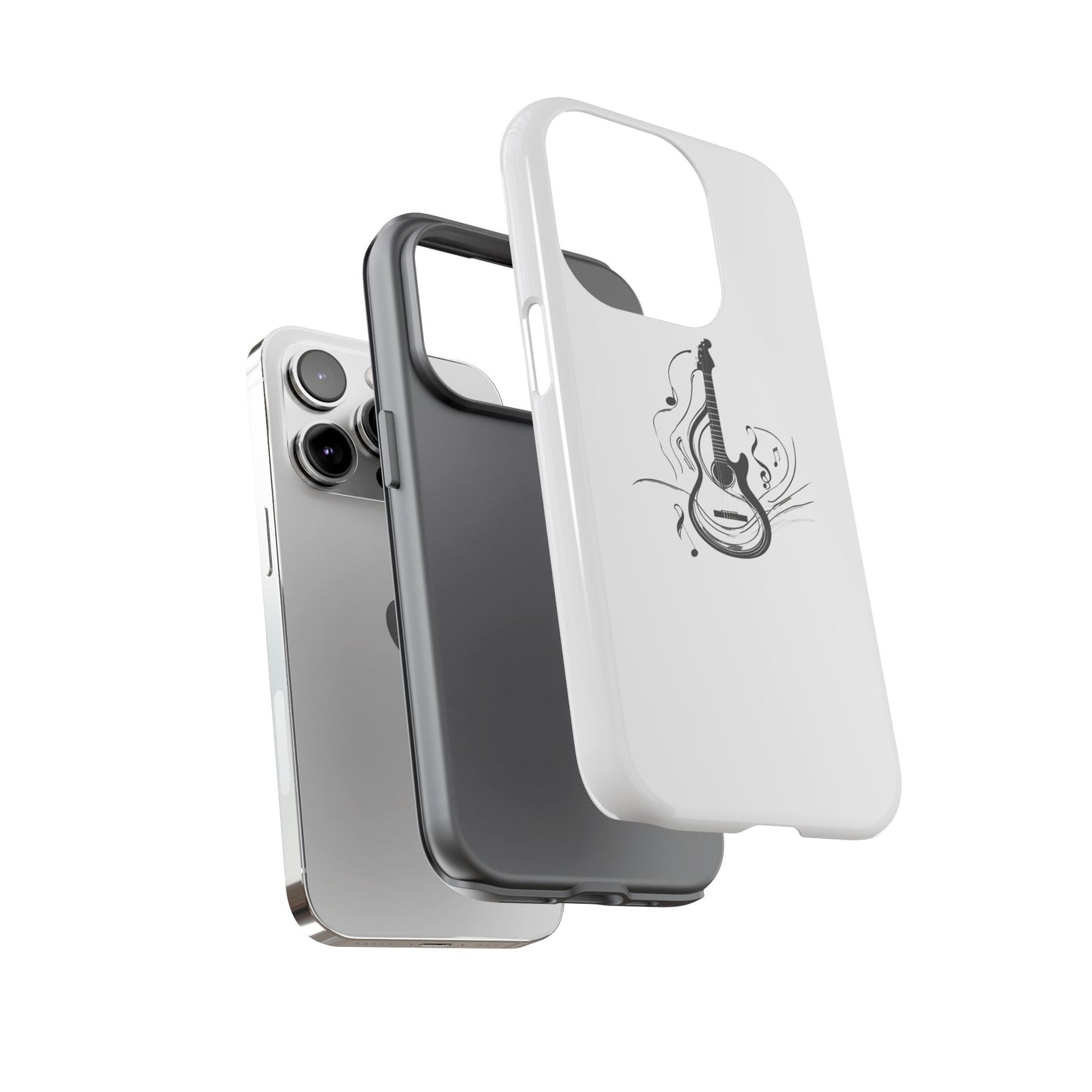 Tough Cases: Stylish Guitar Phone Case with Musical Notes