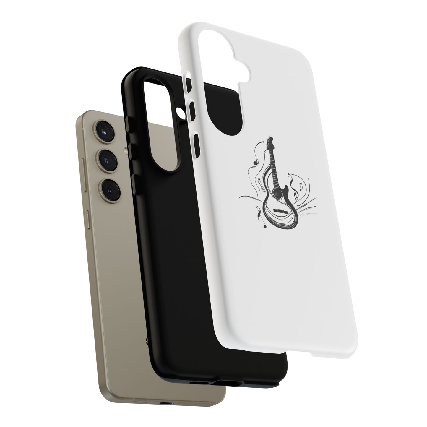 Tough Cases: Stylish Guitar Phone Case with Musical Notes
