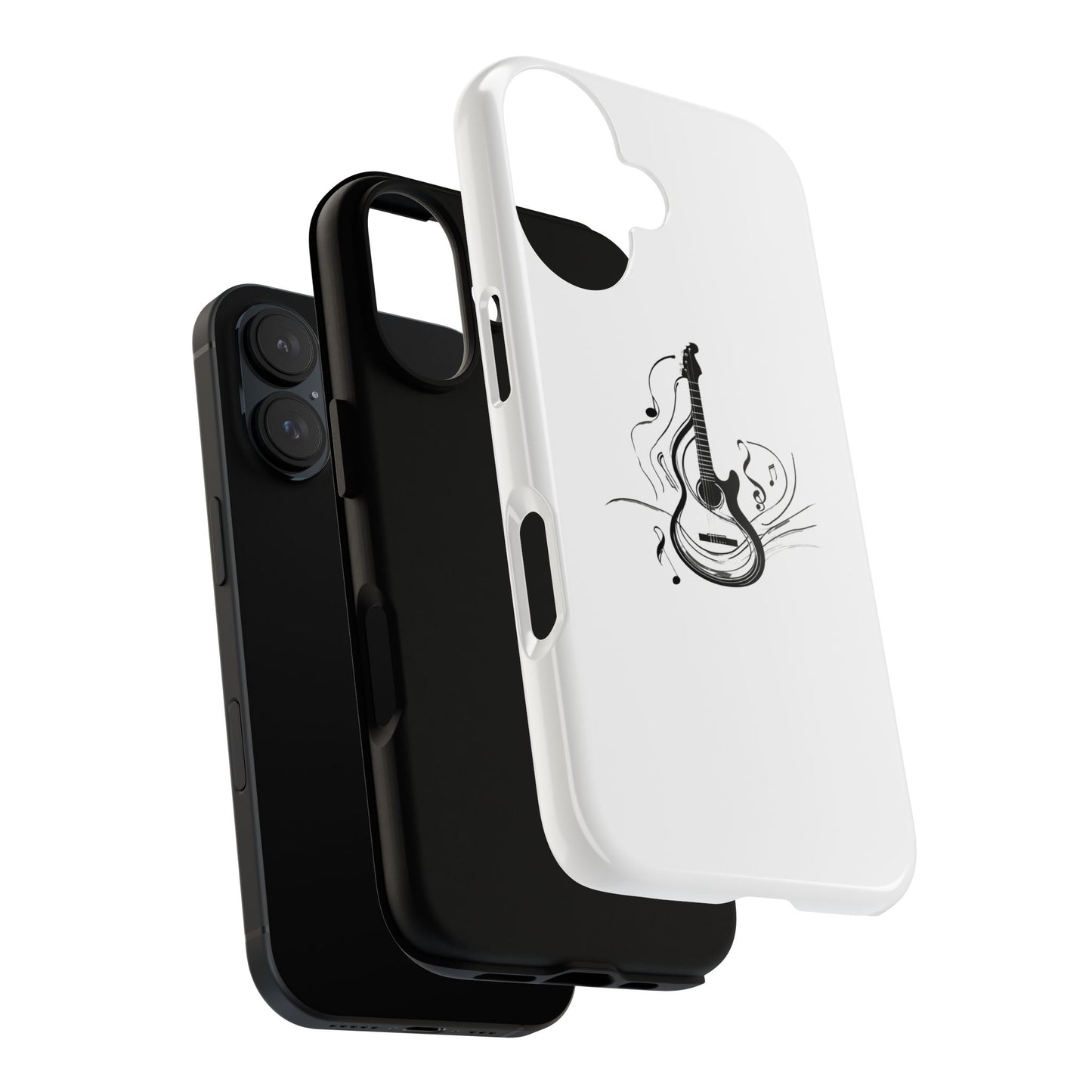 Tough Cases: Stylish Guitar Phone Case with Musical Notes