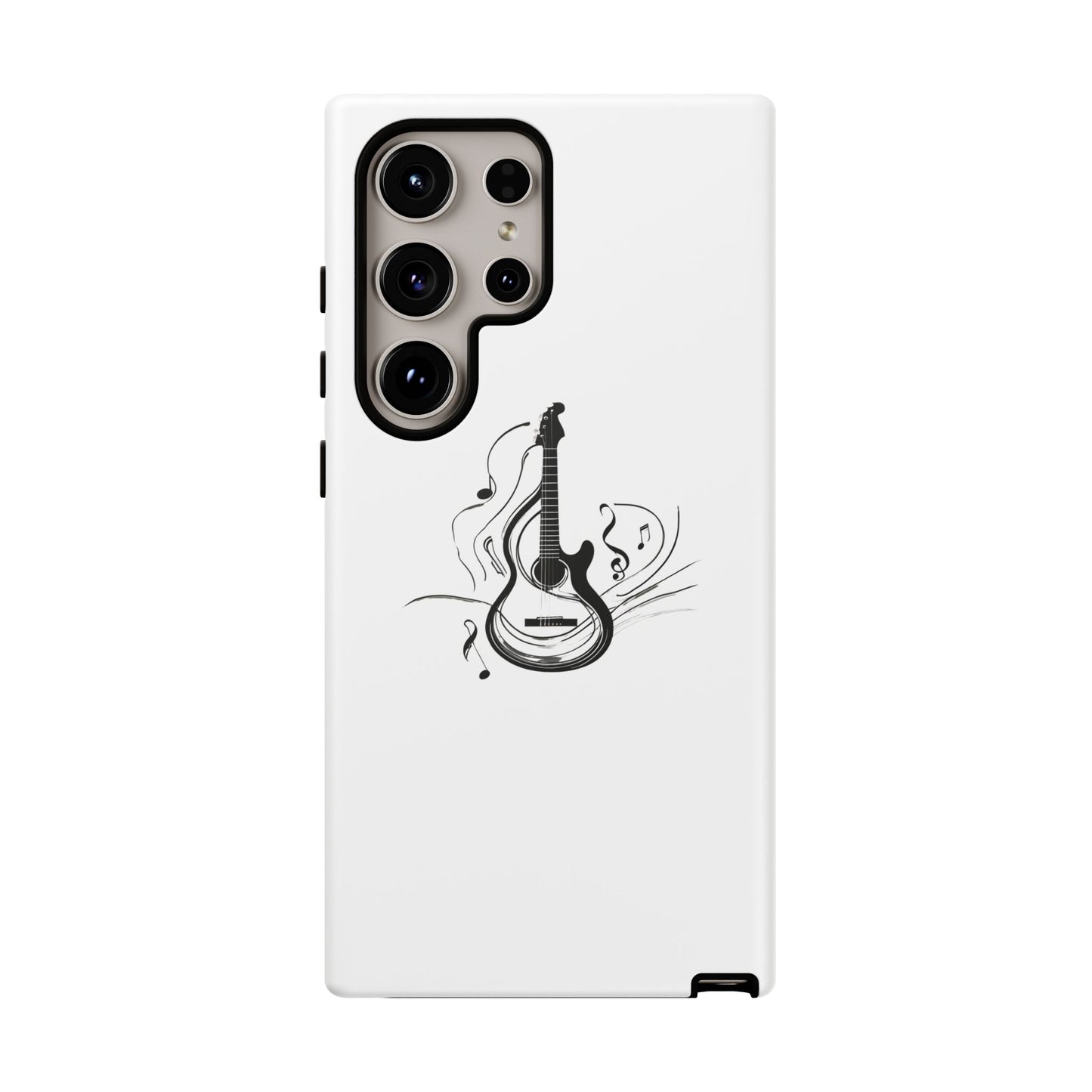 Tough Cases: Stylish Guitar Phone Case with Musical Notes