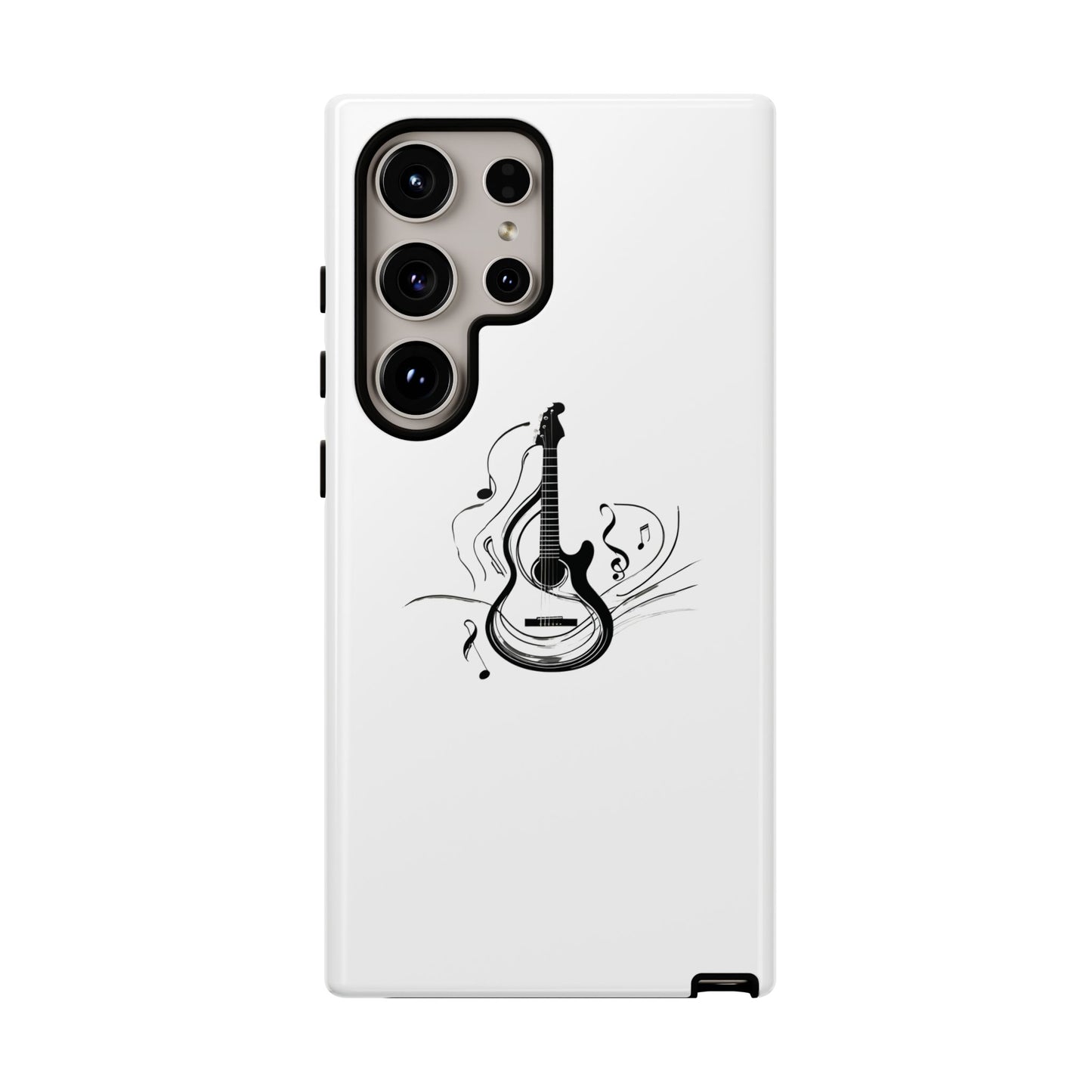 Tough Cases: Stylish Guitar Phone Case with Musical Notes