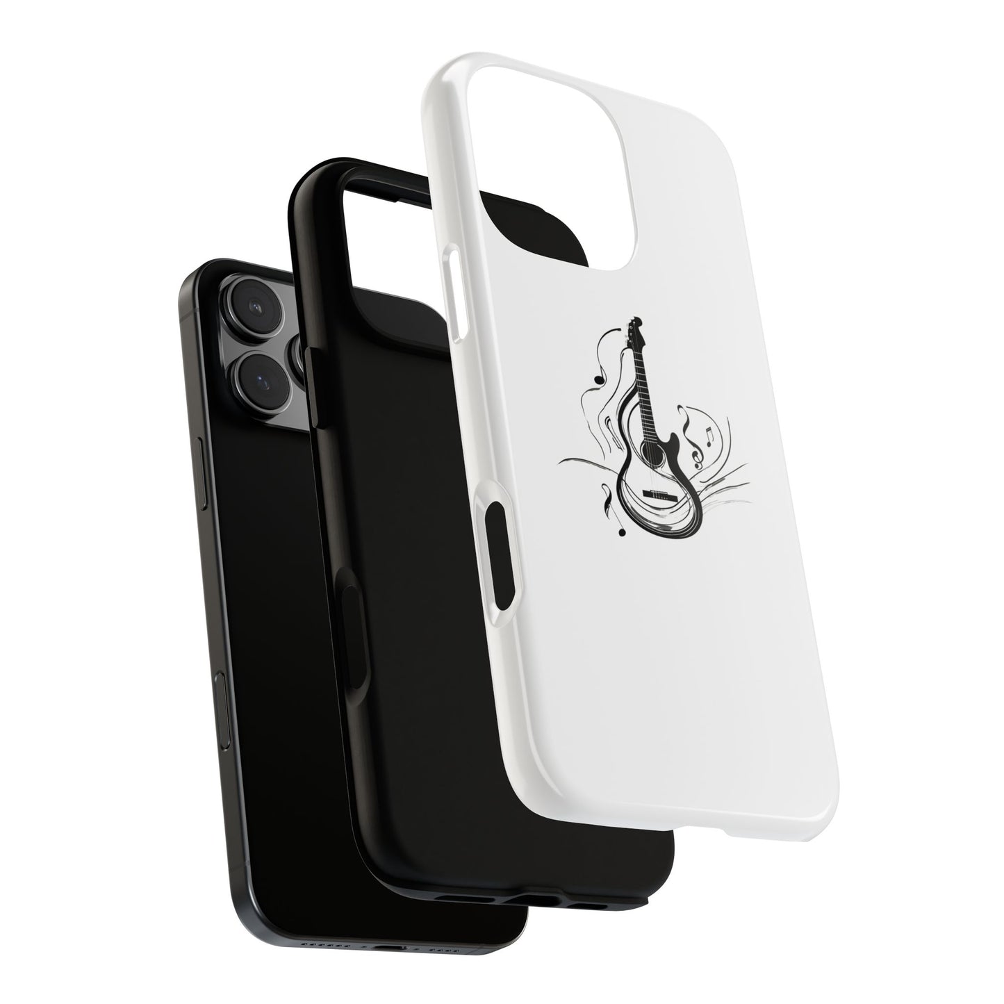 Tough Cases: Stylish Guitar Phone Case with Musical Notes