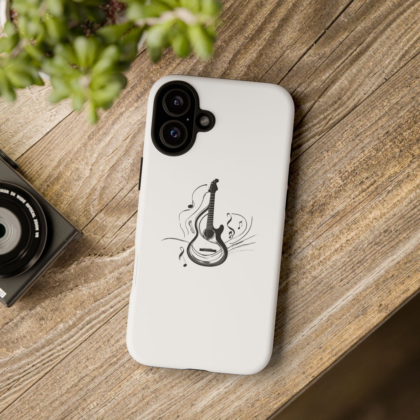 Tough Cases: Stylish Guitar Phone Case with Musical Notes