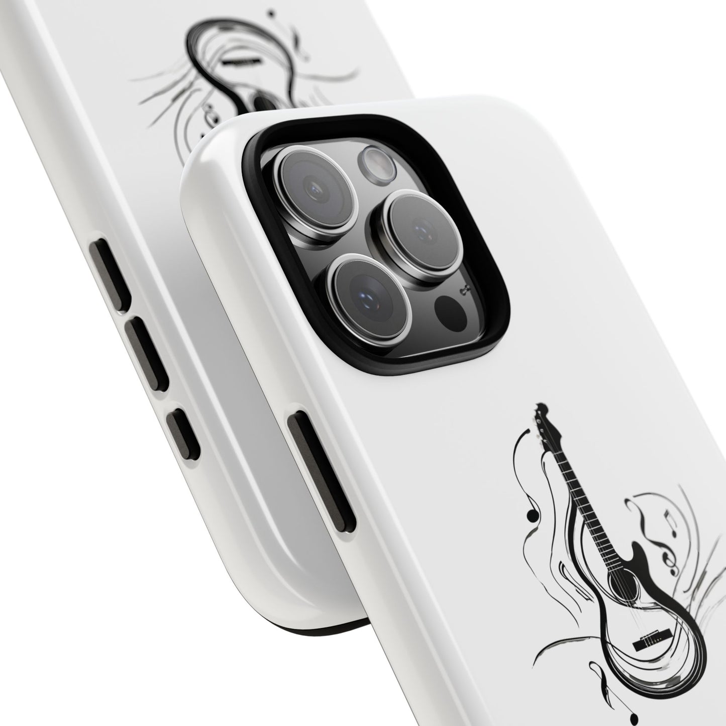 Tough Cases: Stylish Guitar Phone Case with Musical Notes