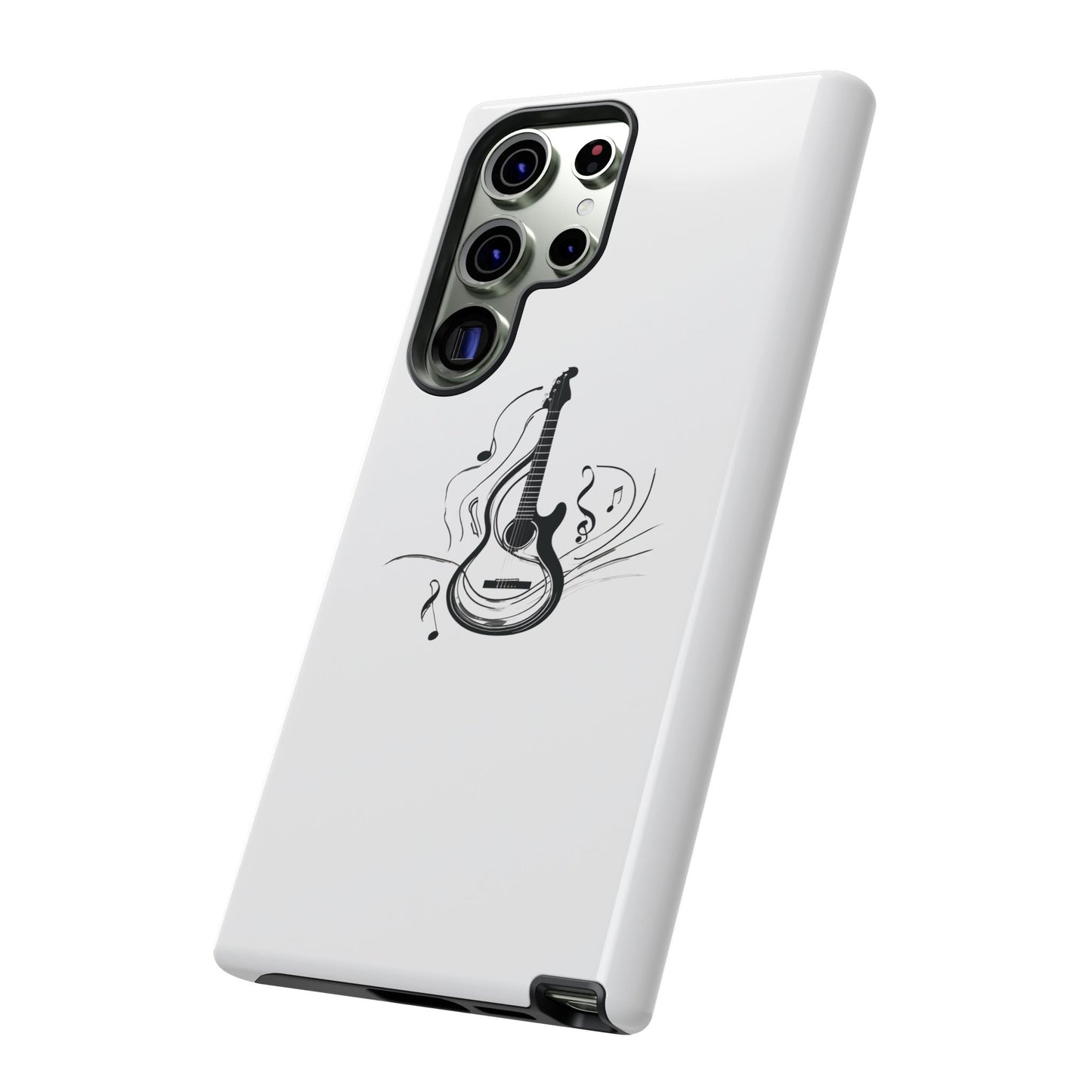 Tough Cases: Stylish Guitar Phone Case with Musical Notes